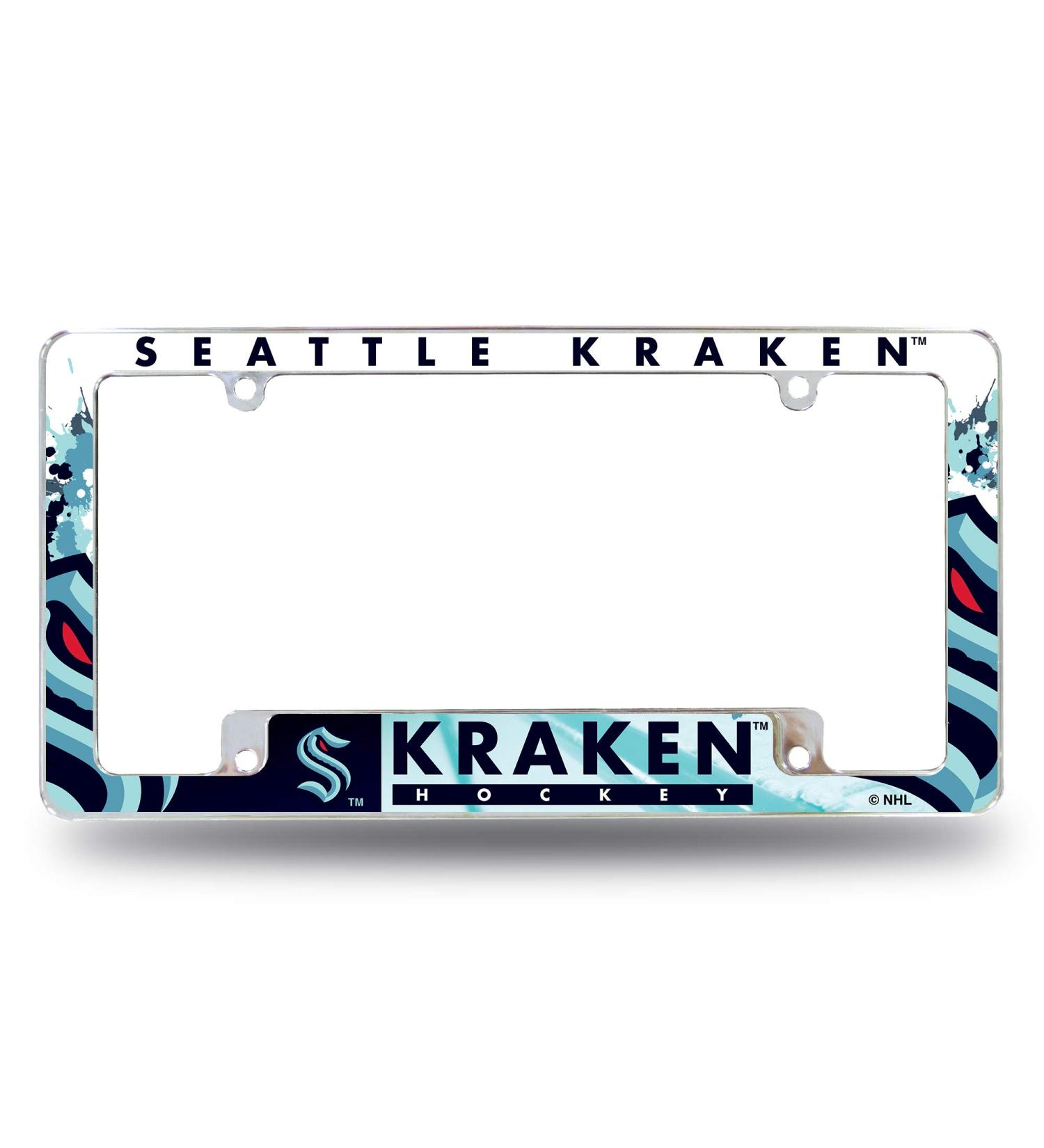 Seattle Kraken NHL All Over Chrome License Plate Frame - 12 x 6 | Rico Industries - Buy Online on GoSupps.com
