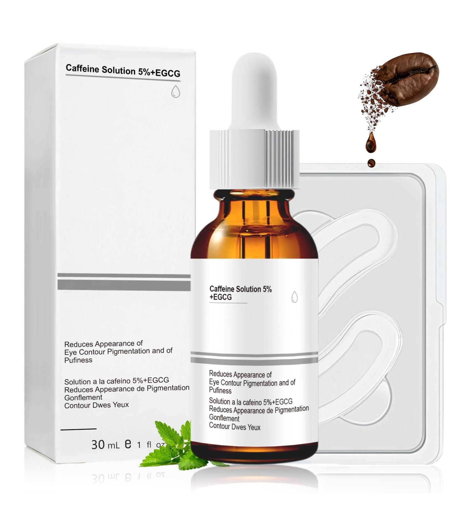 Serum Yeux+Patch Micro Aiguilles Contour des Yeux Anti Rides Cafeine Contours des Yeuxs Caf ine 5% + Egcg Serum Contour des Yeuxs Serums Yeuxs Anti Cernes et Poche 30 ml (Lot de 1) - Buy Online on GoSupps.com