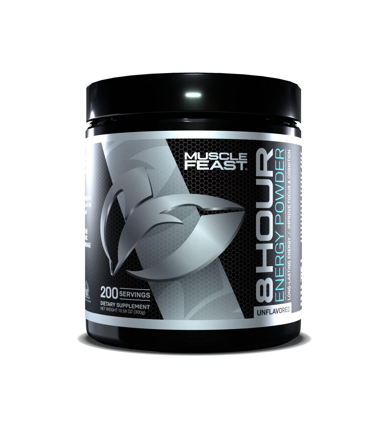 Buy Muscle Feast 8 Hour Energy - All Natural Keto-Friendly Sugar-Free Zero Calorie Unflavored 300g | International Shipping Available - Buy Online on GoSupps.com