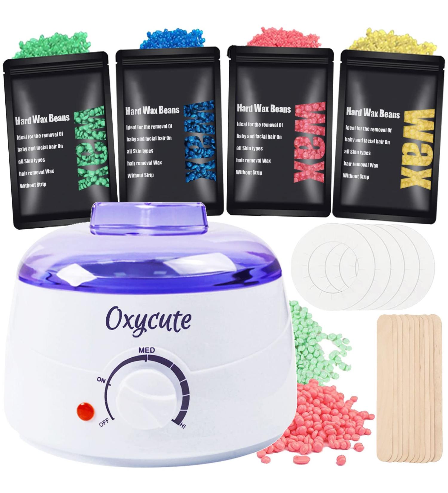 Waxing Kit with Hard Wax Beans - Painless Hair Removal for Women Men - At Home Waxing Kit for Sensitive Skin - Includes Wax Warmer and Applicator Sticks - Eyebrow, Armpit, Bikini, Brazilian - Buy Online on GoSupps.com