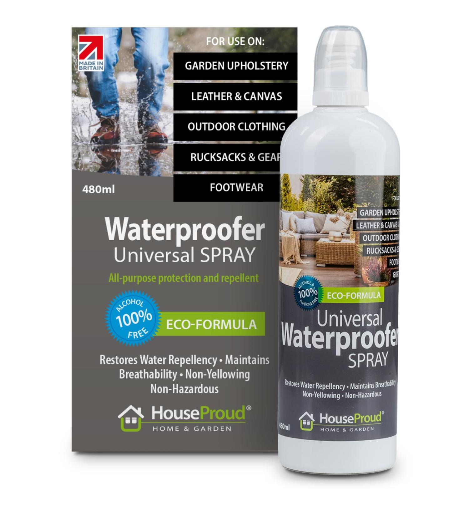 HouseProud 480ml Universal Waterproof Spray Bottle - Eco-Friendly Fabric Protector for Bag, Clothes, and Shoes - Buy Online on GoSupps.com