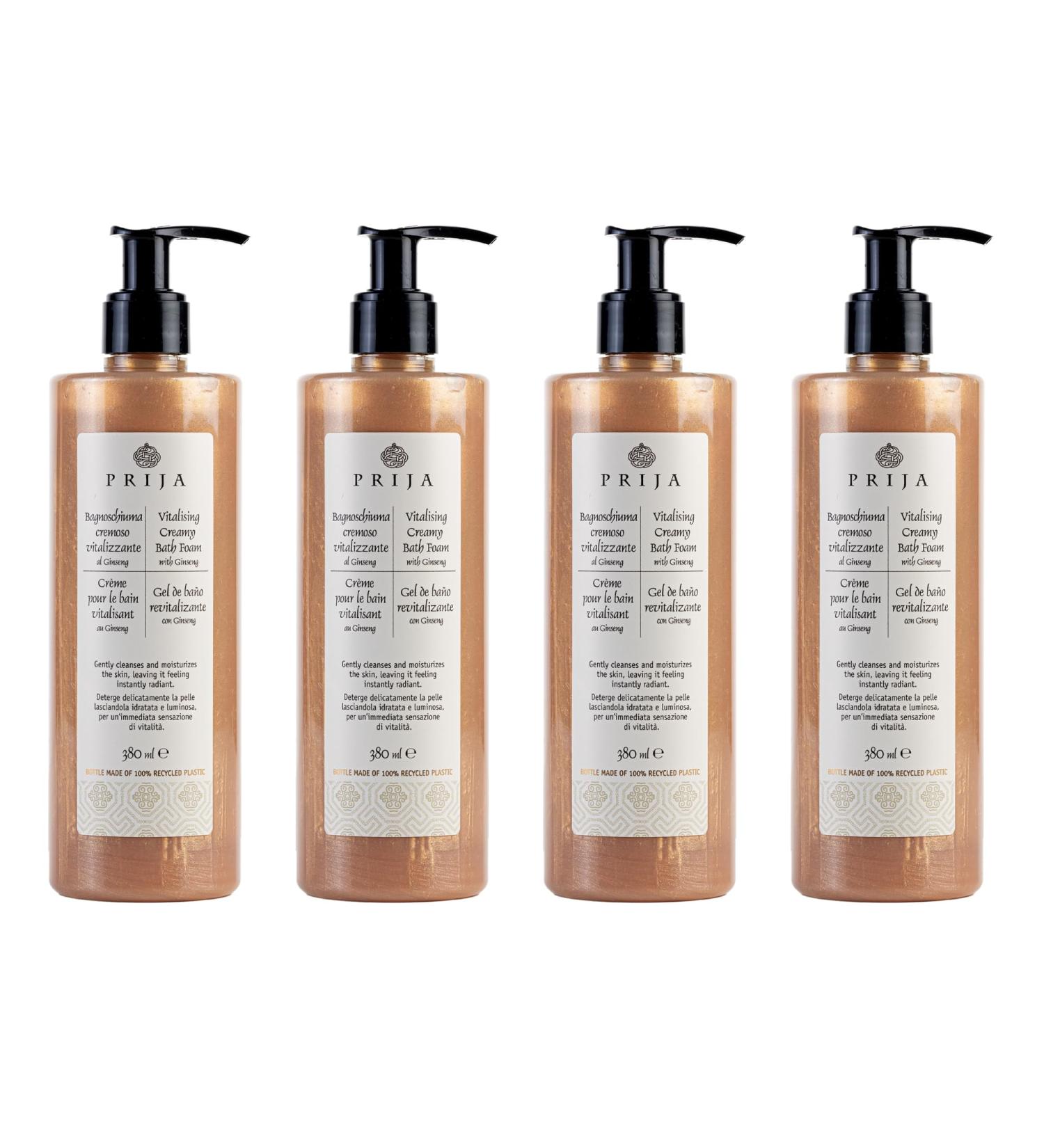 Prija Vitalizing Creamy Bath Foam Pearly Texture for Radiance Boost Gently Cleanses and Moisturizes The Skin with Ginseng Extract 4 x 12.85 Fl. Oz - Buy Online on GoSupps.com