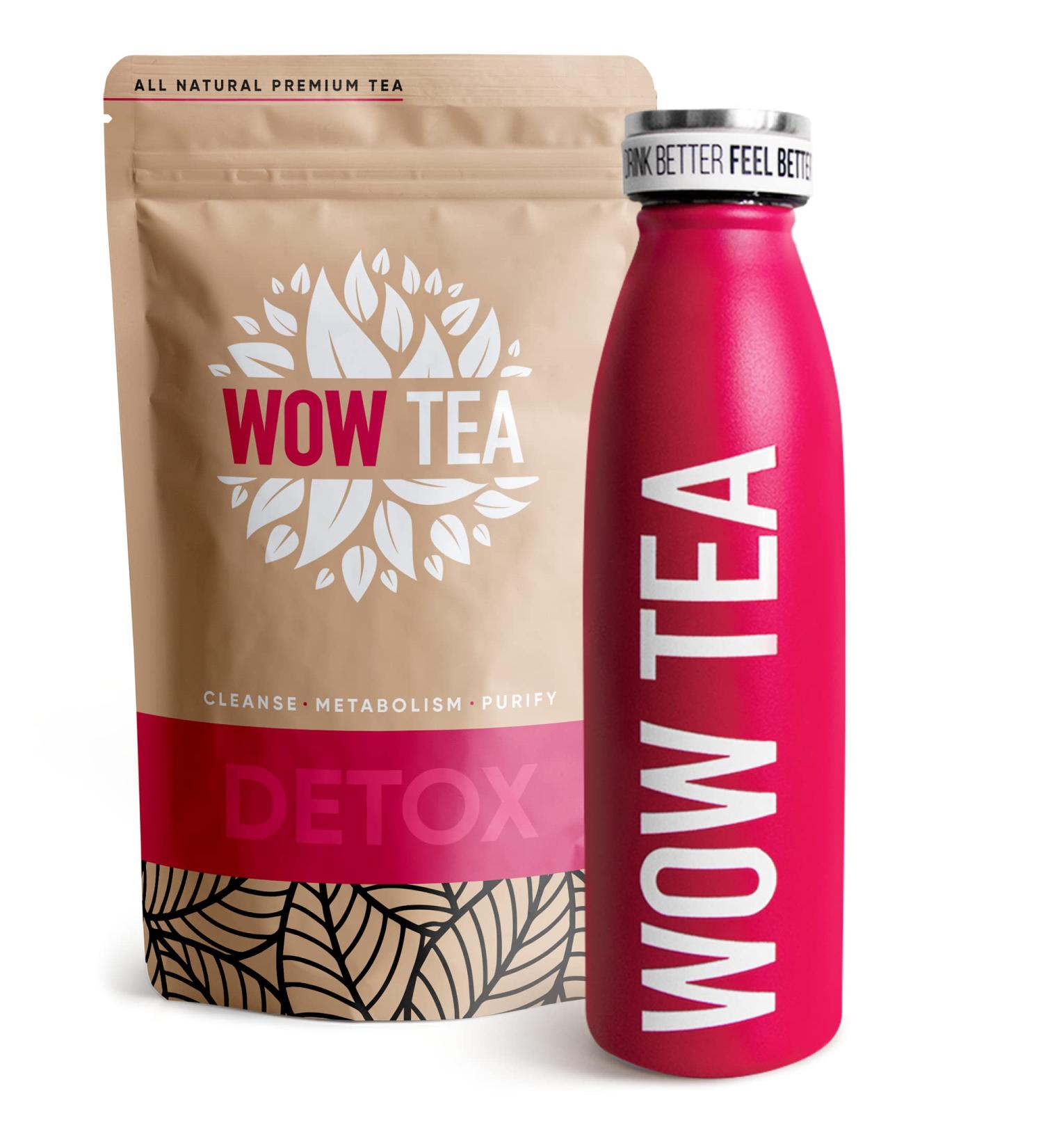  WOW TEA WOW TEA - Herbal Tea for Weight Loss | Detoxifying Tea - Body Cleansing and Bloating Relief | Ayurveda Wellness Tea + Tea Thermos with Infuser - 150g + 500ml | 100% Natural | Made in the EU - Buy Online on GoSupps.com