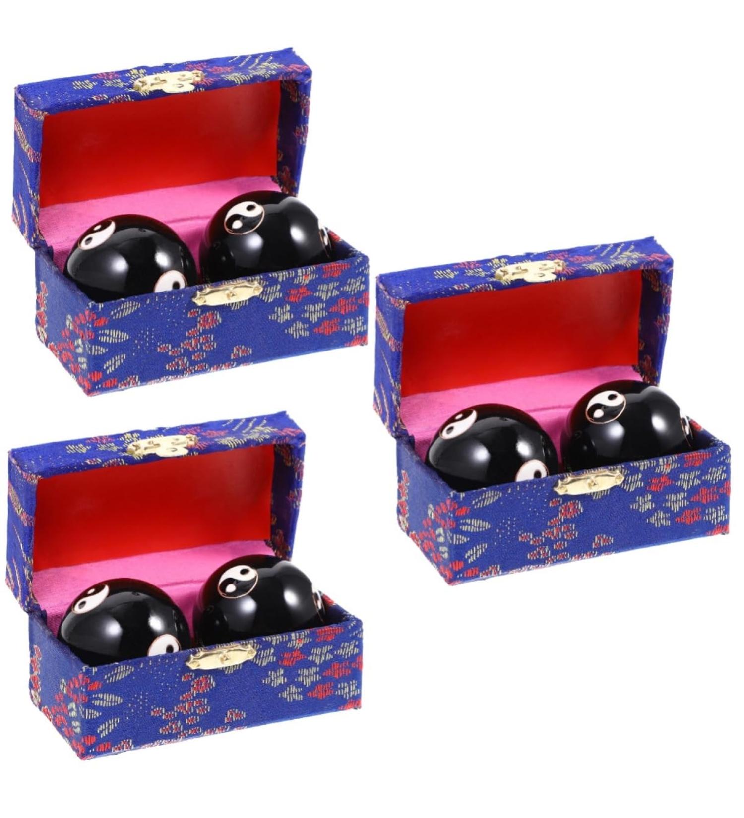Magiclulu 6 STK Massage Balls - Reusable Chinese Hand Massage Balls for Hand Training & Therapy | Cloisonn Metal Medicine Balls - Buy Online on GoSupps.com