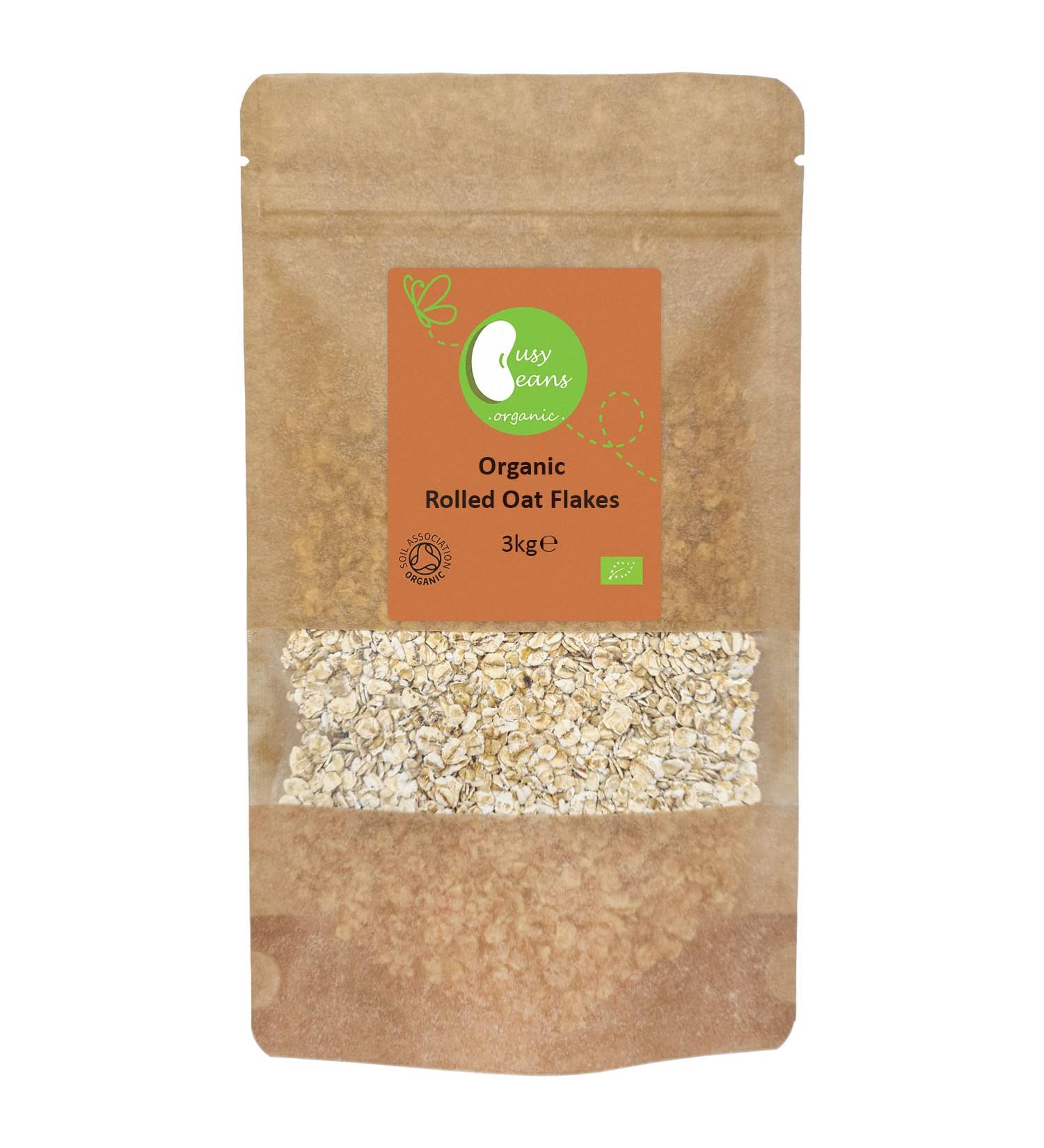 Organic Rolled Oat Flakes - Certified Organic- by Busy Beans Organic (3kg)
