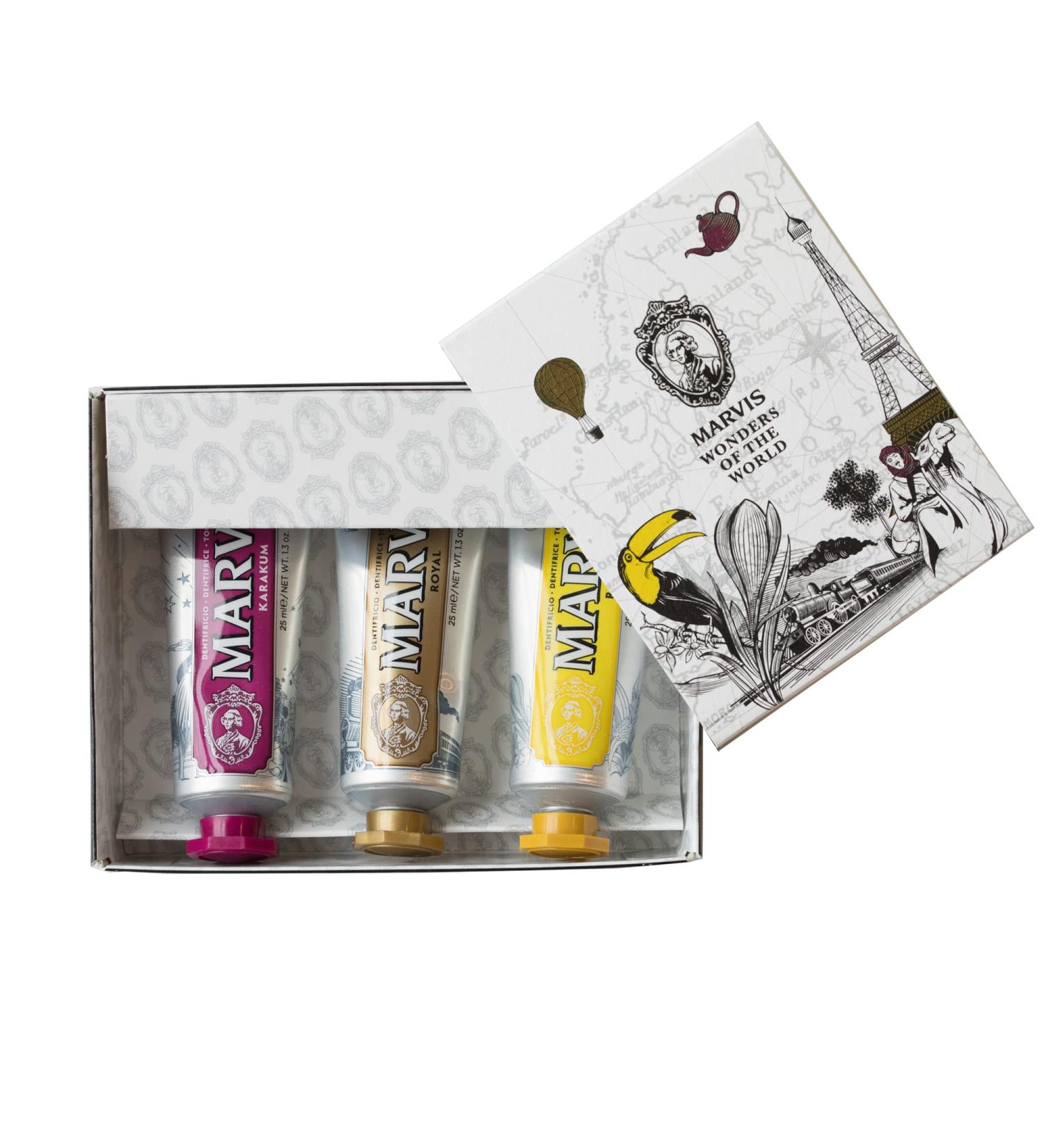 Buy Marvis Wonders of the World Travel Trio (3 x 25 ml) - International Shipping | Premium Toothpaste Set - Buy Online on GoSupps.com