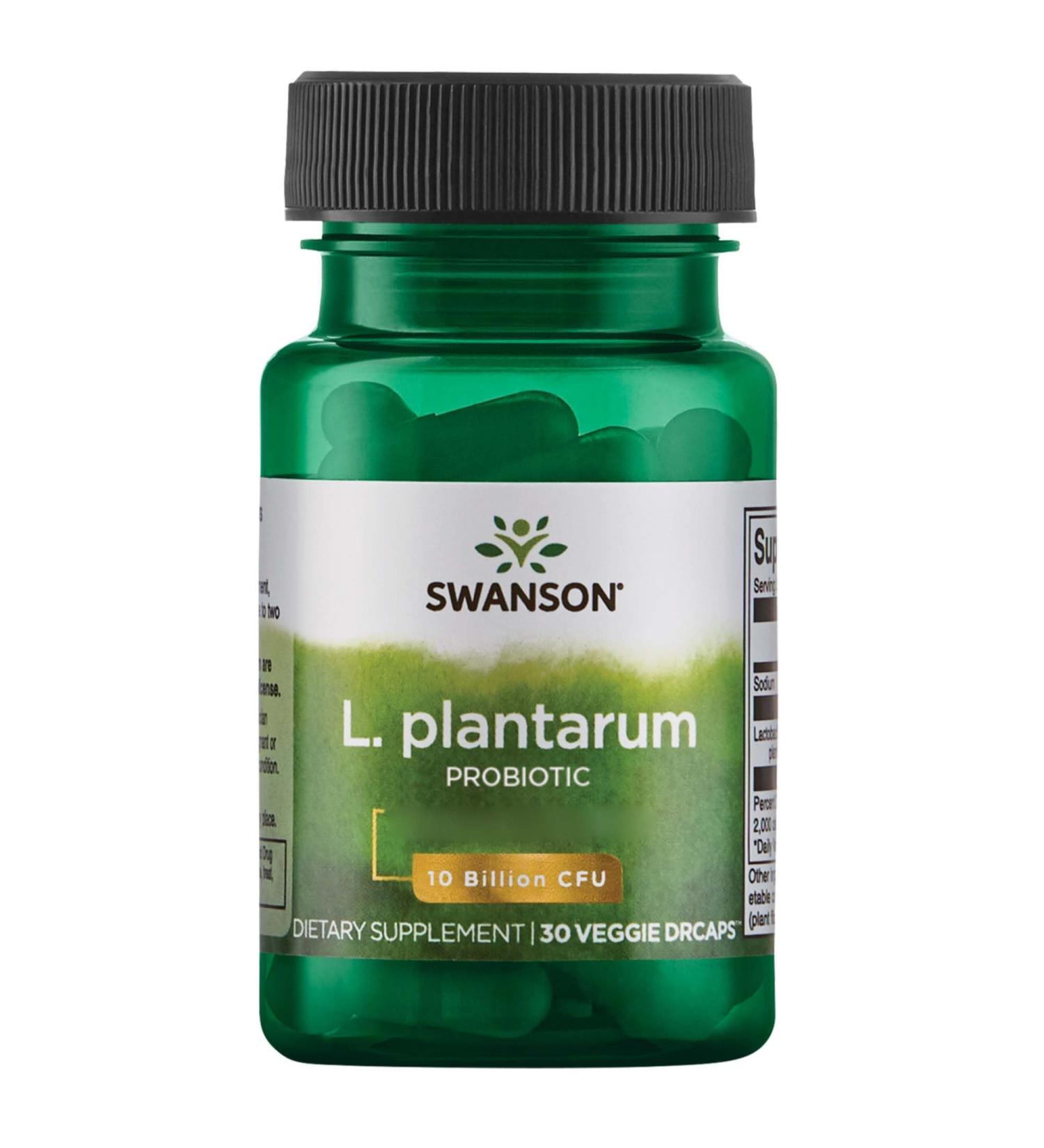  Swanson Swanson L. Plantarum Probiotic 30 vegan capsules 25 mg of Lactobacillus plantarum per dose gluten-free soy-free non-GMO unflavored - Buy Online on GoSupps.com