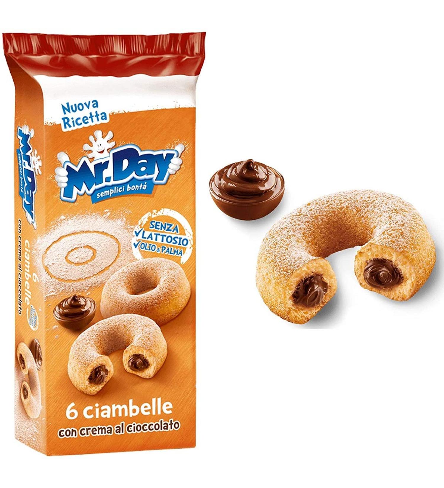 Vicenzi Vicenzi Mr. Day Ciambelle Con Cream Cioccolato Cake Doughnut with Chocolate Cream 288 g Pack of 6
