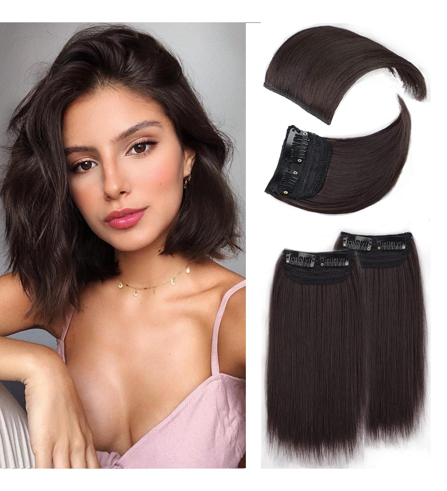 Cisyia 4PCS Dark Brown Hair Toppers: Synthetic Extensions for Thinning Hair - Invisible Hairpieces for Volume - Daily Use- Double 4 and 8 Extensions - Buy Online on GoSupps.com