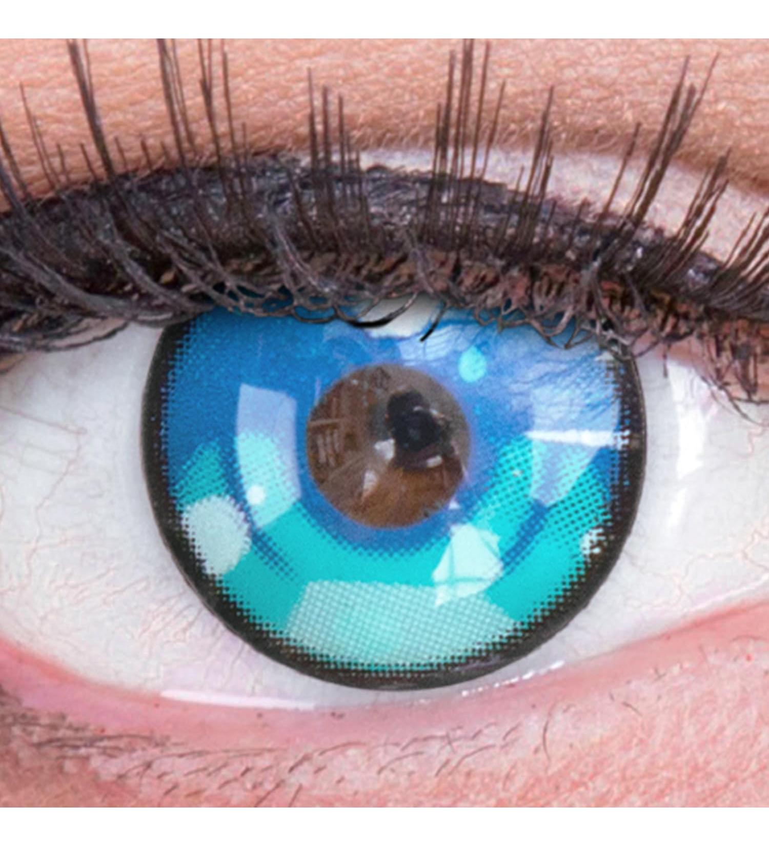 Meralens Anime Arc 3 Blue Crazy Fun Colored Contact Lenses Annual No Prescription Free Container Perfect for Carnival Halloween & Cosplay 2023 - Buy Online on GoSupps.com