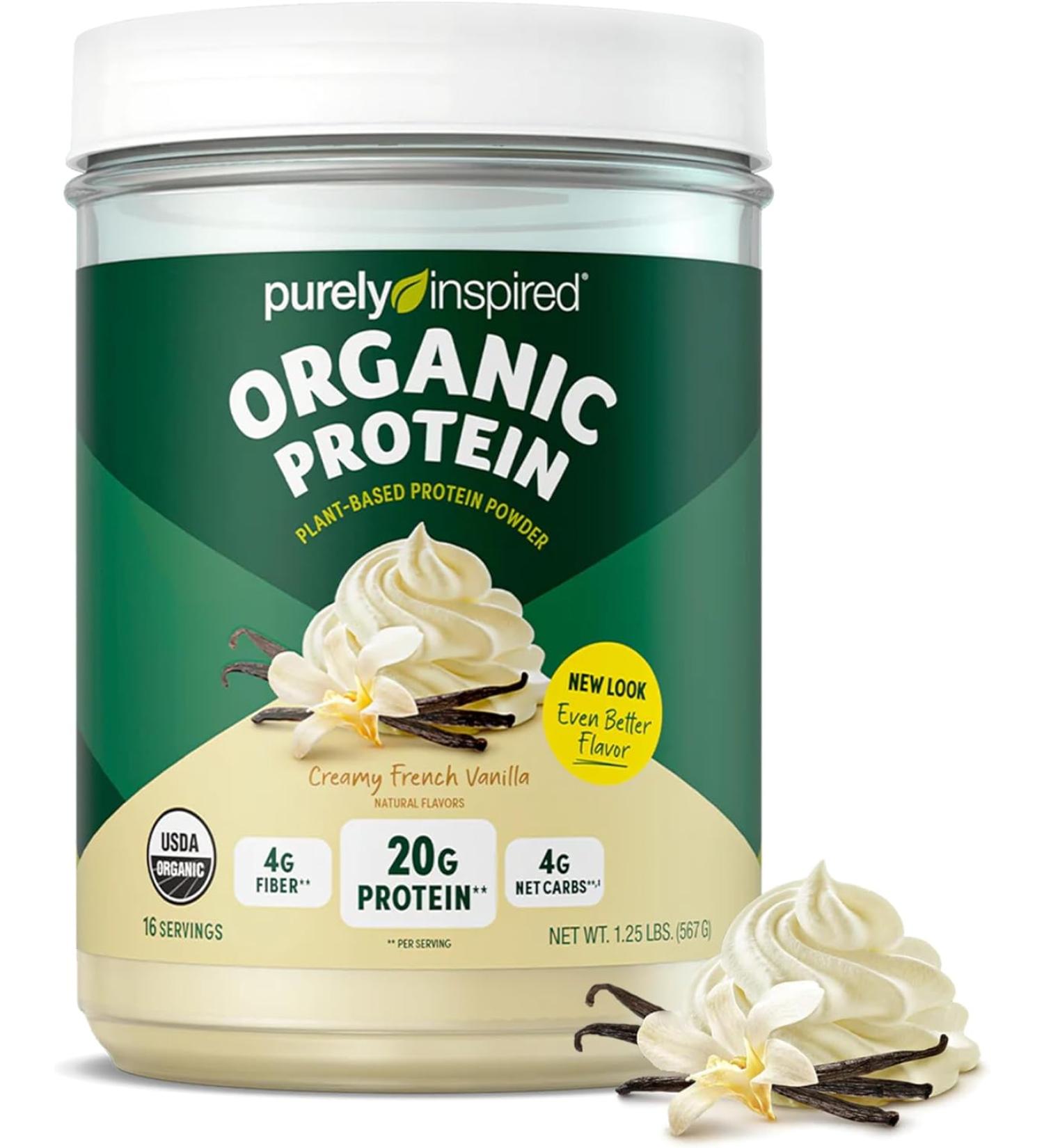 Purely Inspired Organic Protein 100% Plant-Based Nutritional Shake French Vanilla 1.50 lbs (680 g) - Buy Online on GoSupps.com