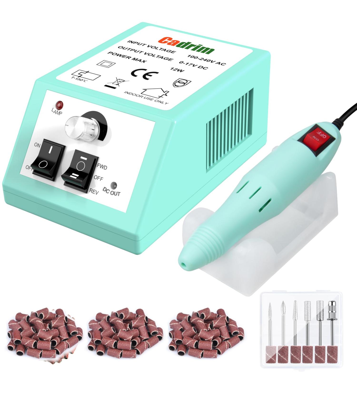  Electrical Nail Cutter Set - 20 000 RPM Electric Nail File for Manicure & Pedicure - Perfect for Nail Studio & DIY - Green  - Buy Online on GoSupps.com