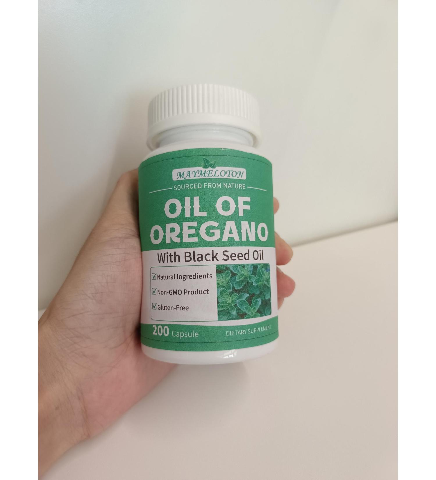 MAYMELOTON High Carvacrol Oregano Oil Softgels with Black Seed Oil 955