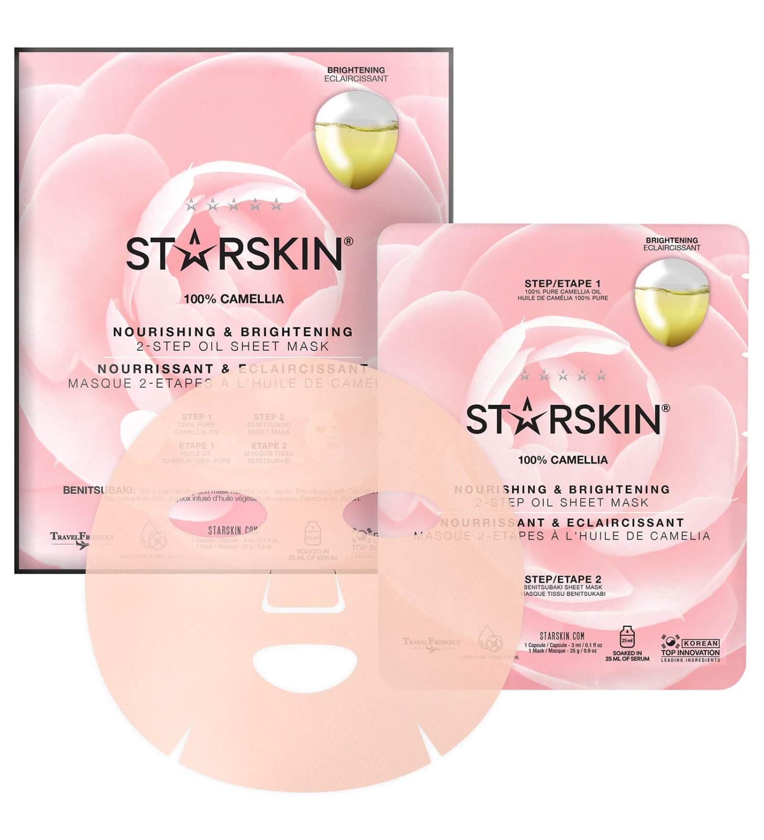 STARSKIN Camellia 2-Step Oil Sheet Mask - Nourishing and Brightening