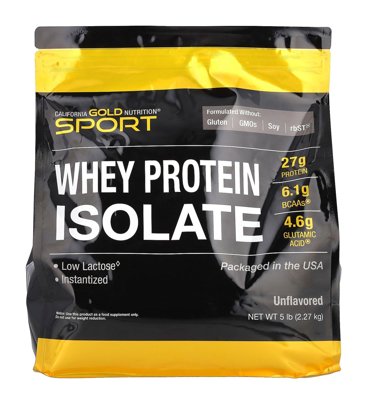 California Gold Nutrition Sport Whey Protein Isolate Unflavored 5 lb - Premium Quality International Shipping Available - Buy Online on GoSupps.com