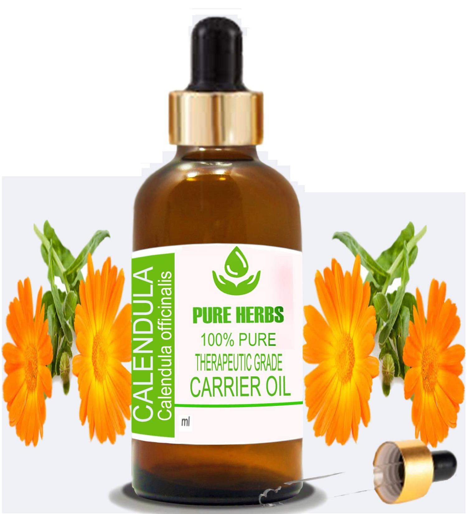Buy Pure Herbs Calendula Oil - Therapeutic Grade Natural Oil (50 ml) for Skin Care & Healing - Buy Online on GoSupps.com