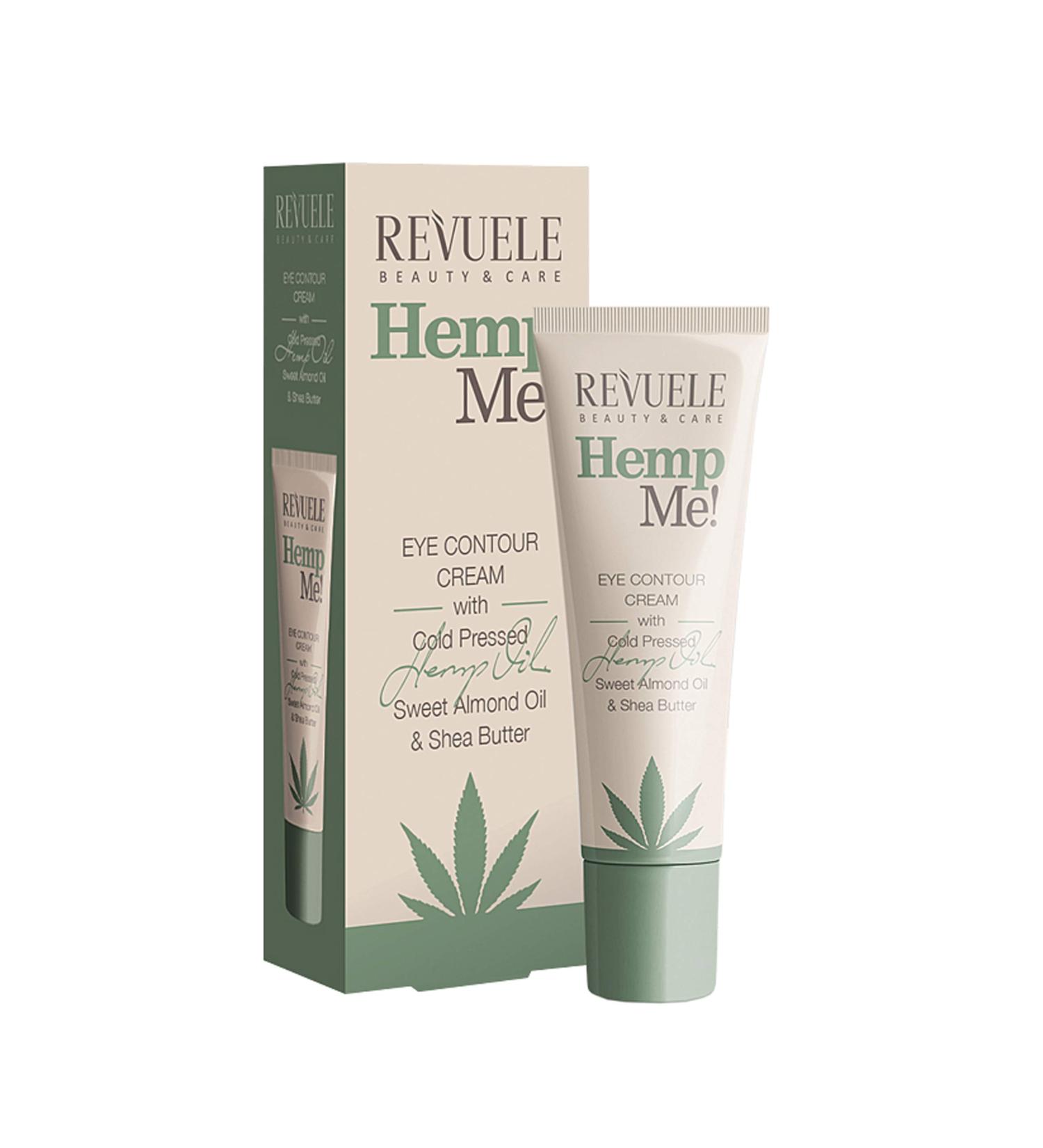 Revuele Hemp Me Bio Eye Contour Cream - 100% Natural Cold-Pressed Hemp Oil & Sweet Almond Oil Moisturizer 35ml - International Shipping Available - Buy Online on GoSupps.com