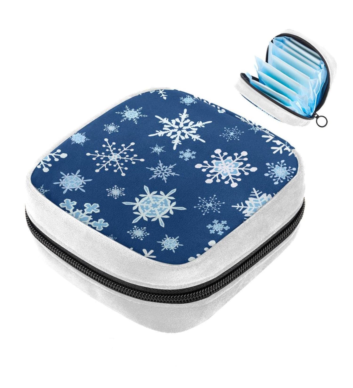 Snowflake Sanitary Napkin Storage Bag - Period Tampon Makeup Pad Pouch Color4475 - Buy Online on GoSupps.com