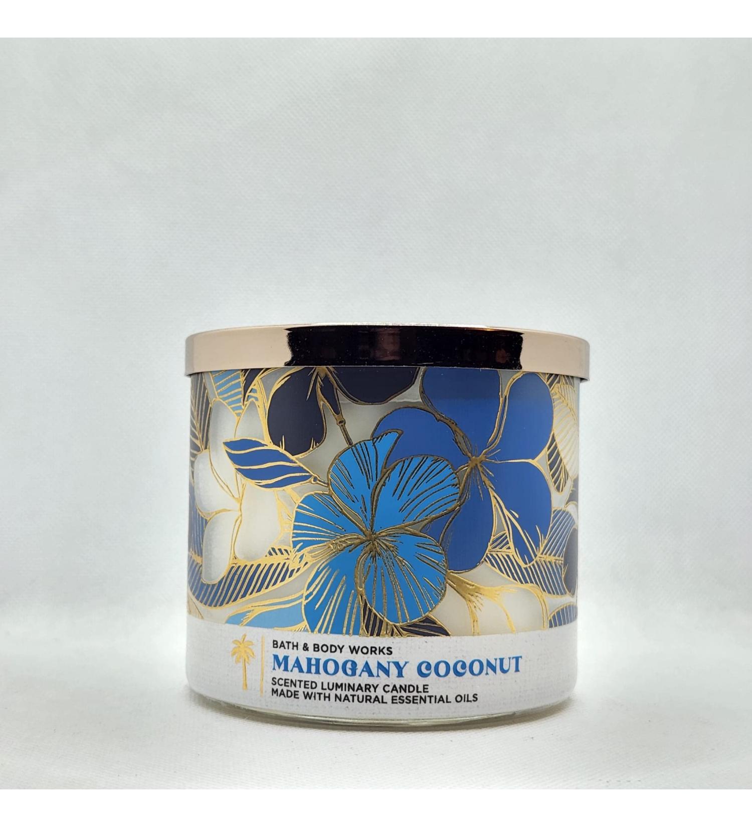 Bath & Body Works White Barn 3-Wick Candle w/Essential Oils - 14.5 oz - 2022 Spring Scents (Mahogany Coconut)