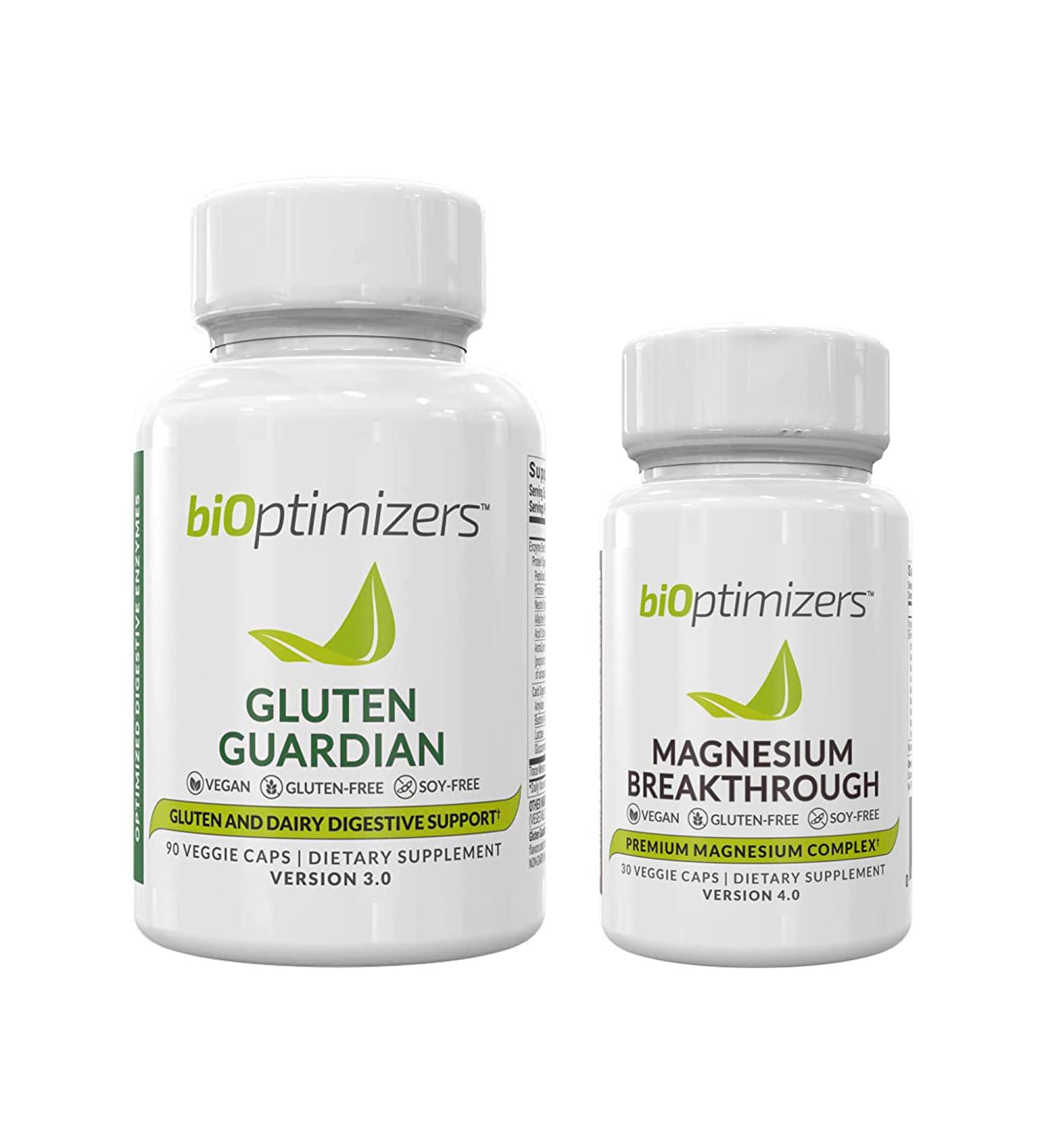 BiOptimizers Magnesium Breakthrough 4.0 & Gluten Guardian Supplement Bundle - Boost Health & Wellness - Buy Online on GoSupps.com