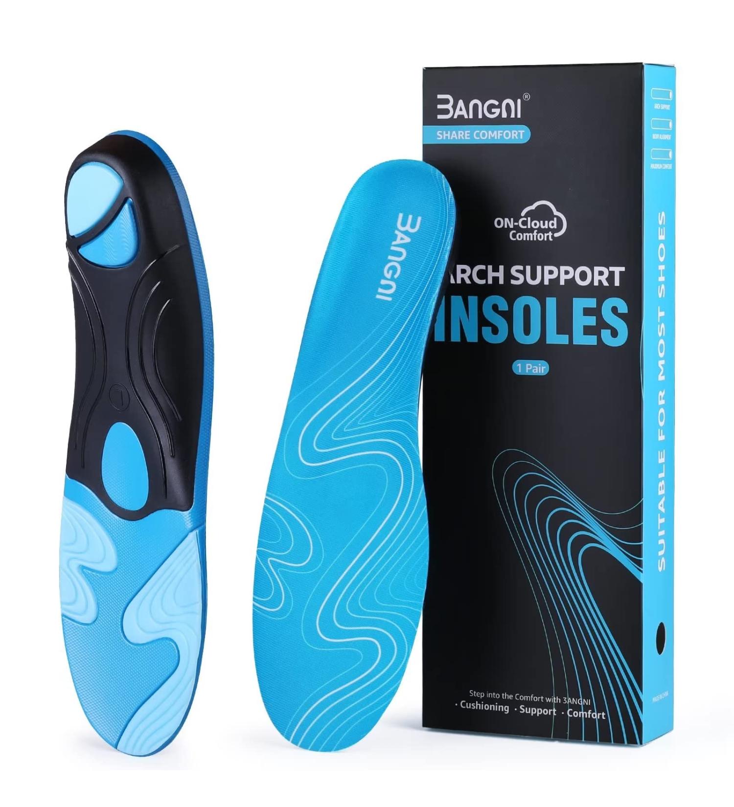 3ANGNI Plantar Fasciitis Insoles for Men & Women - Arch Support Orthotics for Foot Pain Relief Flat Feet & High Arch Heavy Duty Support for All-Day Comfort (XS Sizes 3-4.5 Men / 5-6.5 Women - Buy Online on GoSupps.com