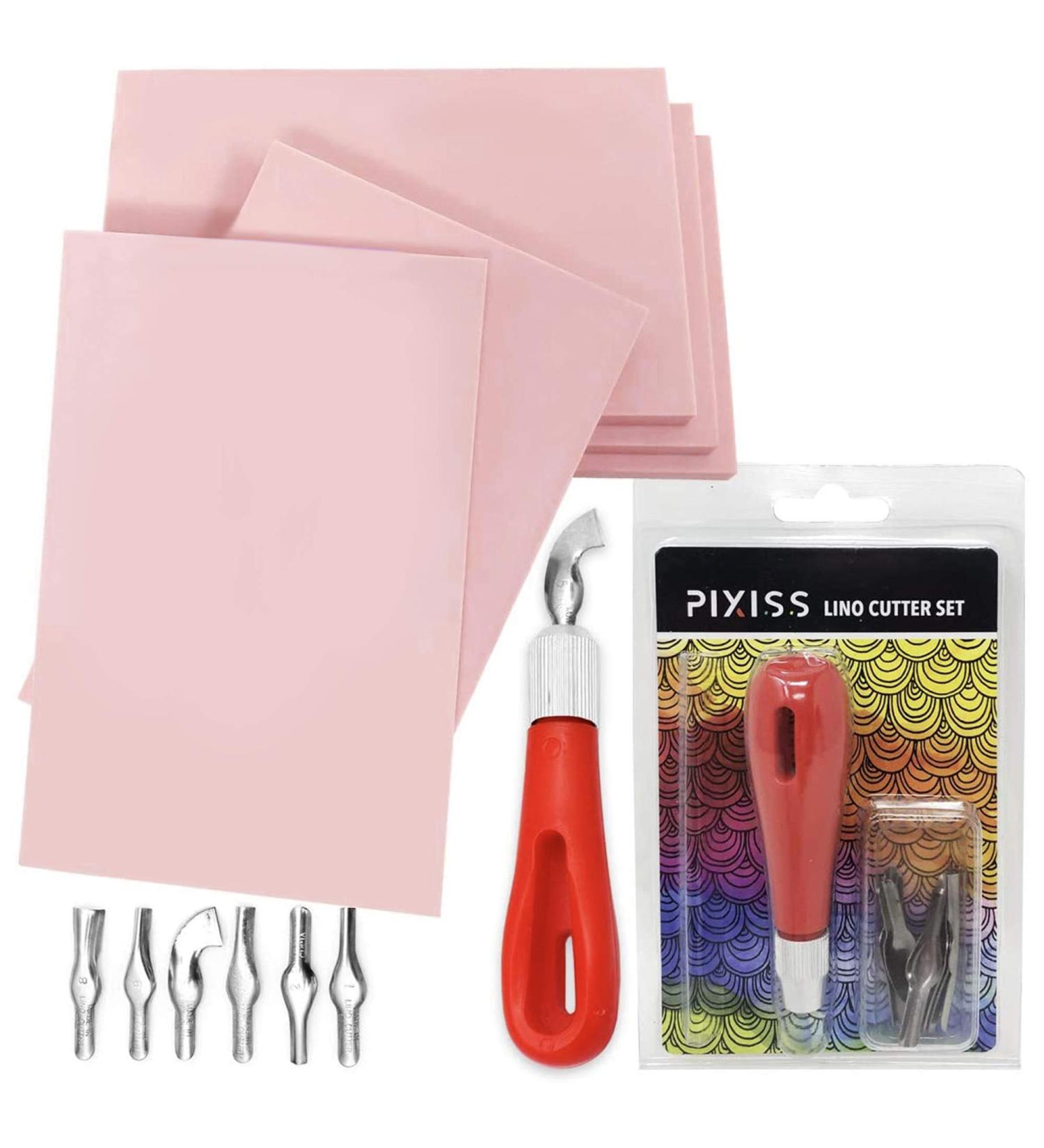 Rubber Block Stamp Carving Kit with 5 Blocks & Tools for Printmaking and Crafts - Buy Online on GoSupps.com