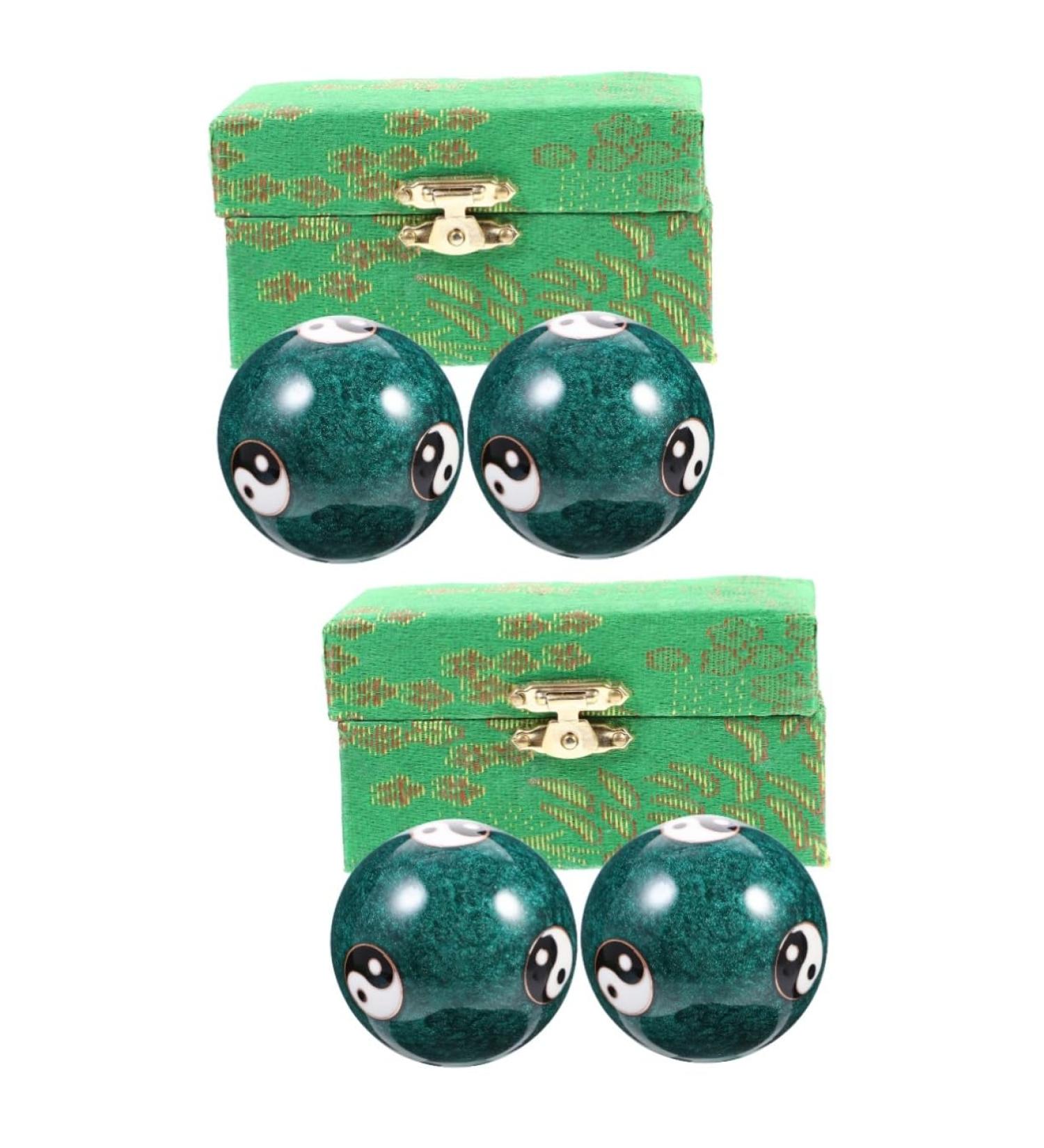 Ultechnovo 4-Piece Metal Massage Handball Roller Set - Stress Relief Balls for Adults | Premium Chinese Massage Balls - Buy Online on GoSupps.com