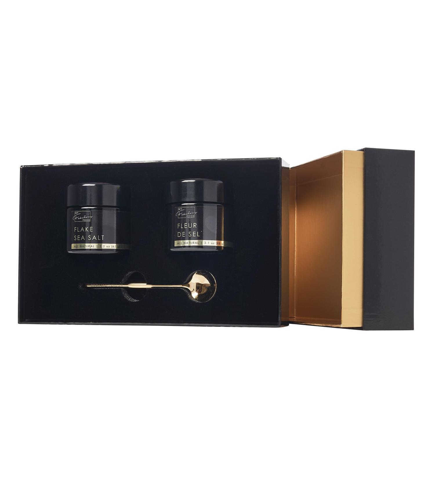 Luxury Flake Sea Salt and Fleur De Sel Gift Set Gourmet Food Gift Box Corporate Gifts Christmas Ideas Congratulations Thinking of You Thanksgiving Ideas - Buy Online on GoSupps.com