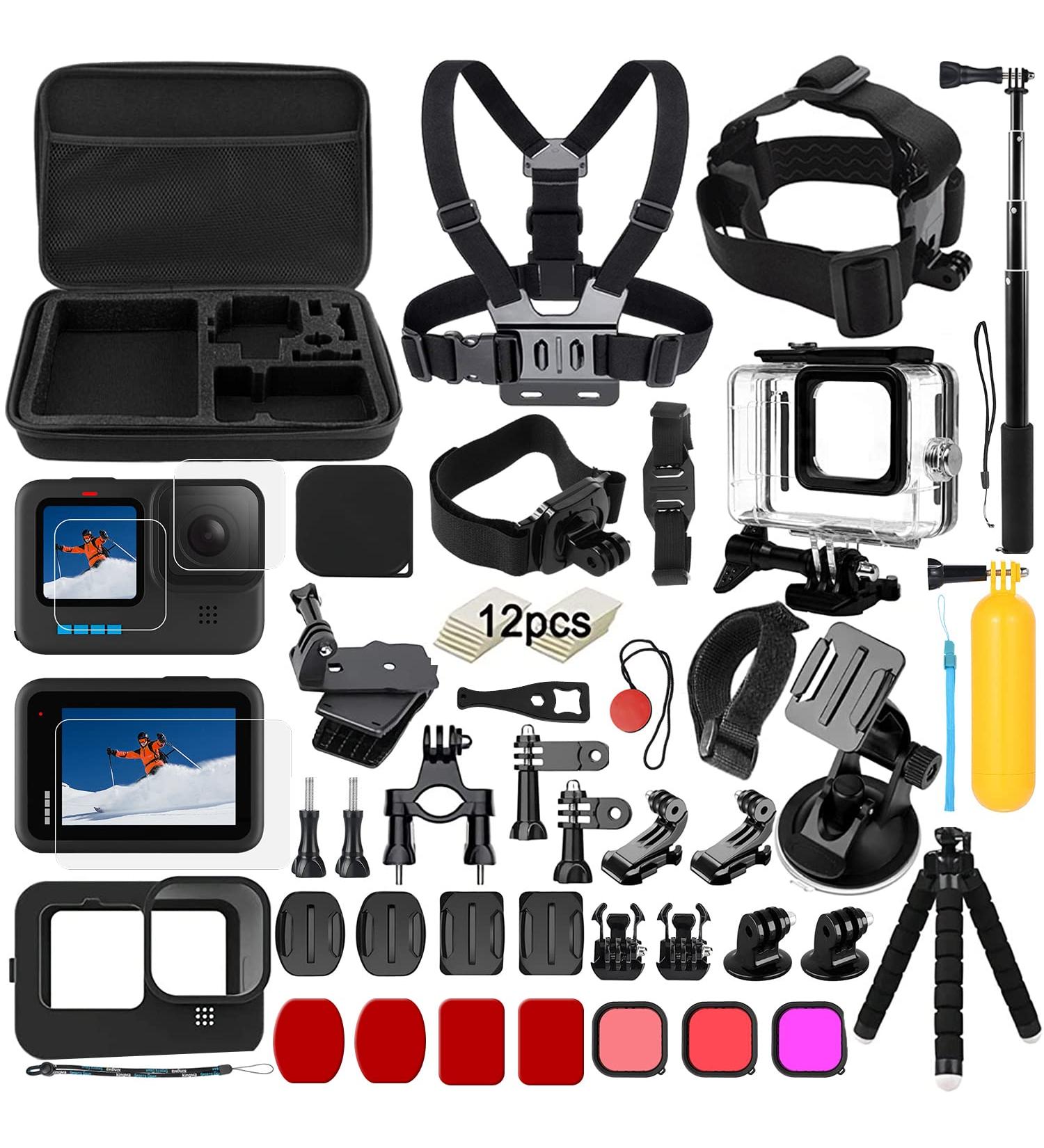 GoPro Hero 12/11/10/9 Accessories Set Kit Bundle - Waterproof Housing Snorkeling Gear Bicycle Bracket & Selfie Bar - Buy Online on GoSupps.com
