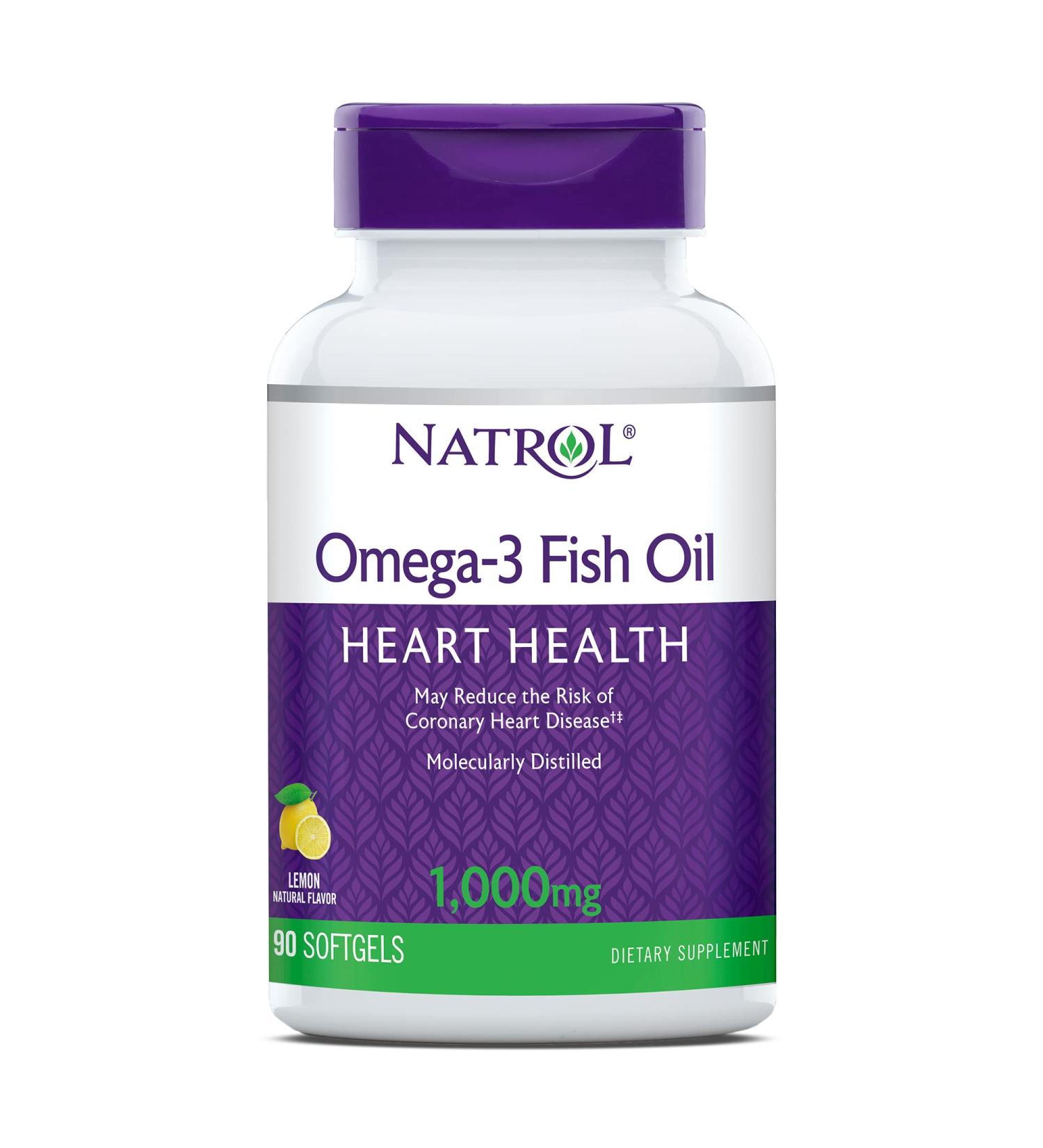 Natrol Omega-3 Fish Oil 1000mg - 90 Softgels (Pack of 4) | Purified Omega-3 Supplement - Buy Online on GoSupps.com