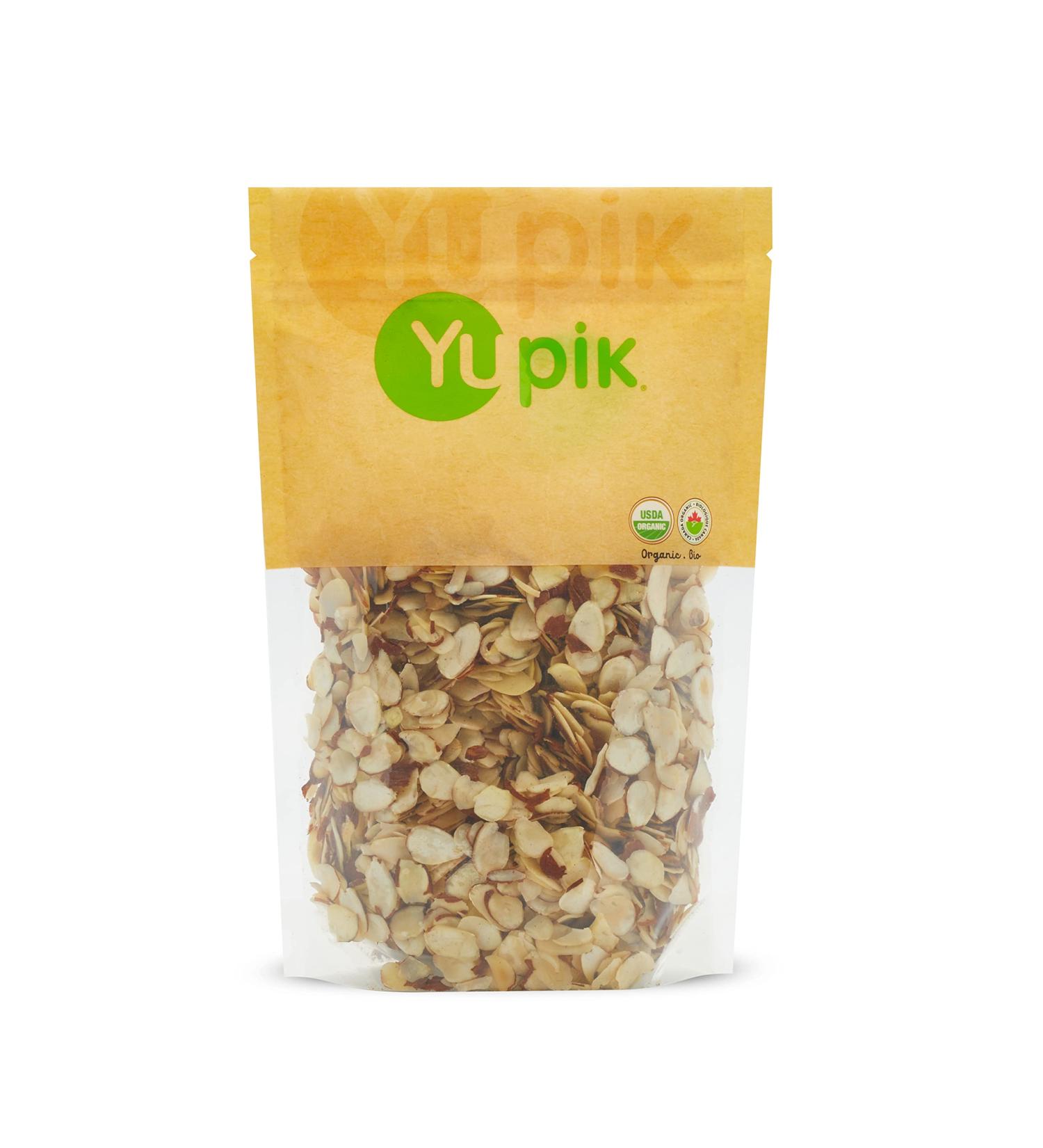 Yupik Organic Sliced European Almonds With Skins 450 g Unblanched Gluten-Free Kosher Raw Good Source Of Protein Fiber Iron & Calcium Low In Carb 0.45 kg (Pack of 1) - Buy Online on GoSupps.com
