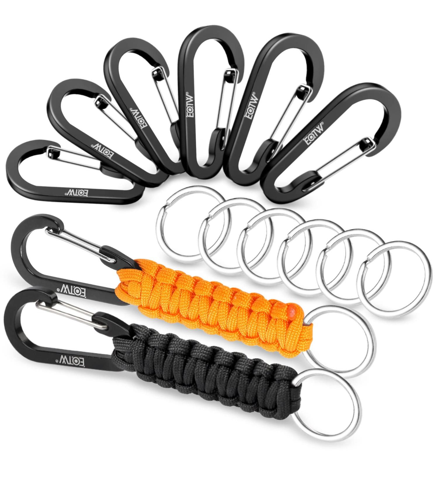 Personalized Eotw Paracord Keychain with Carabiner - Black & Orange Set for Motorcycle Auto Camping & Hiking - Stylish & Durable Key Ring for Men & Women - Buy Online on GoSupps.com