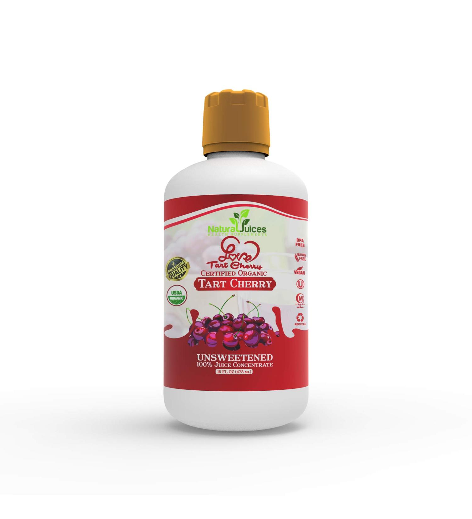 NaturalJuices Organic Certified Pure LoveTart Cherry Juice Concentrate 473ml - Buy Online on GoSupps.com