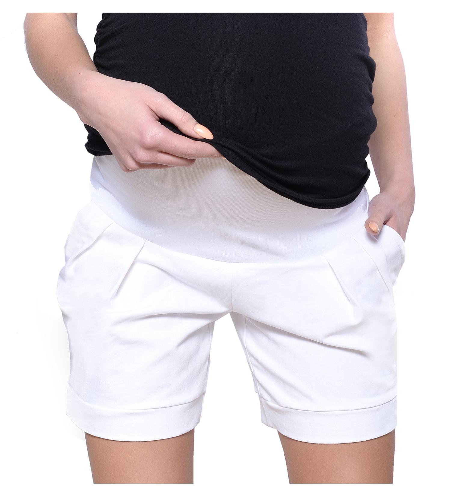 Maternity Shorts Pants Trousers with Over Bump Panel - Mija 1047 White - Size 12 - Buy Online on GoSupps.com
