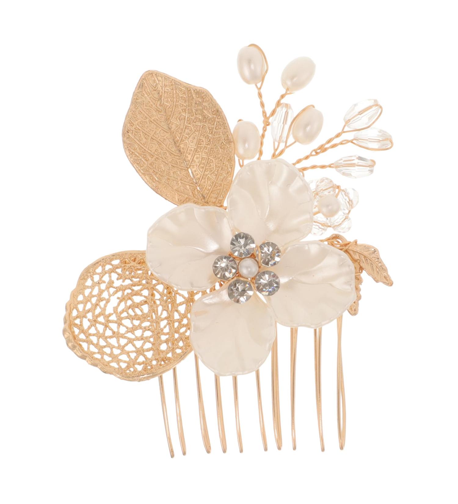 Beaupretty Gold Leaf Side Comb Womens Headpiece Leaf Hair Comb Girl Headpiece Hair Accessories for Bride Women Hair Pin Side Comb for Hair Vintage Hair Accessories Comb for Bridesmaid - Buy Online on GoSupps.com