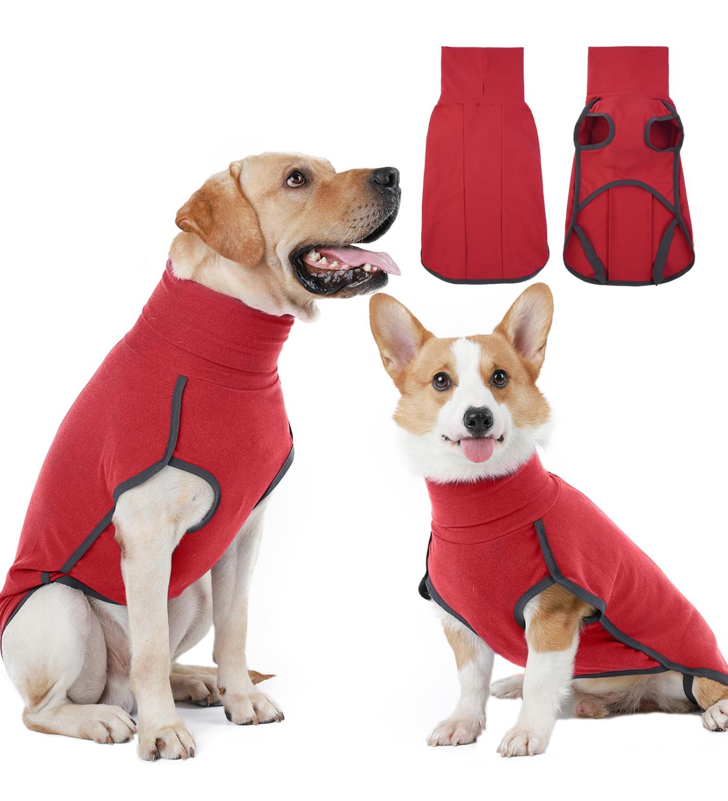 Shop Hjyokuso Dog Sweater - Warm Fleece Coat for Small to Large Dogs | Winter Jacket in Bright Red | International Shipping Available - Buy Online on GoSupps.com