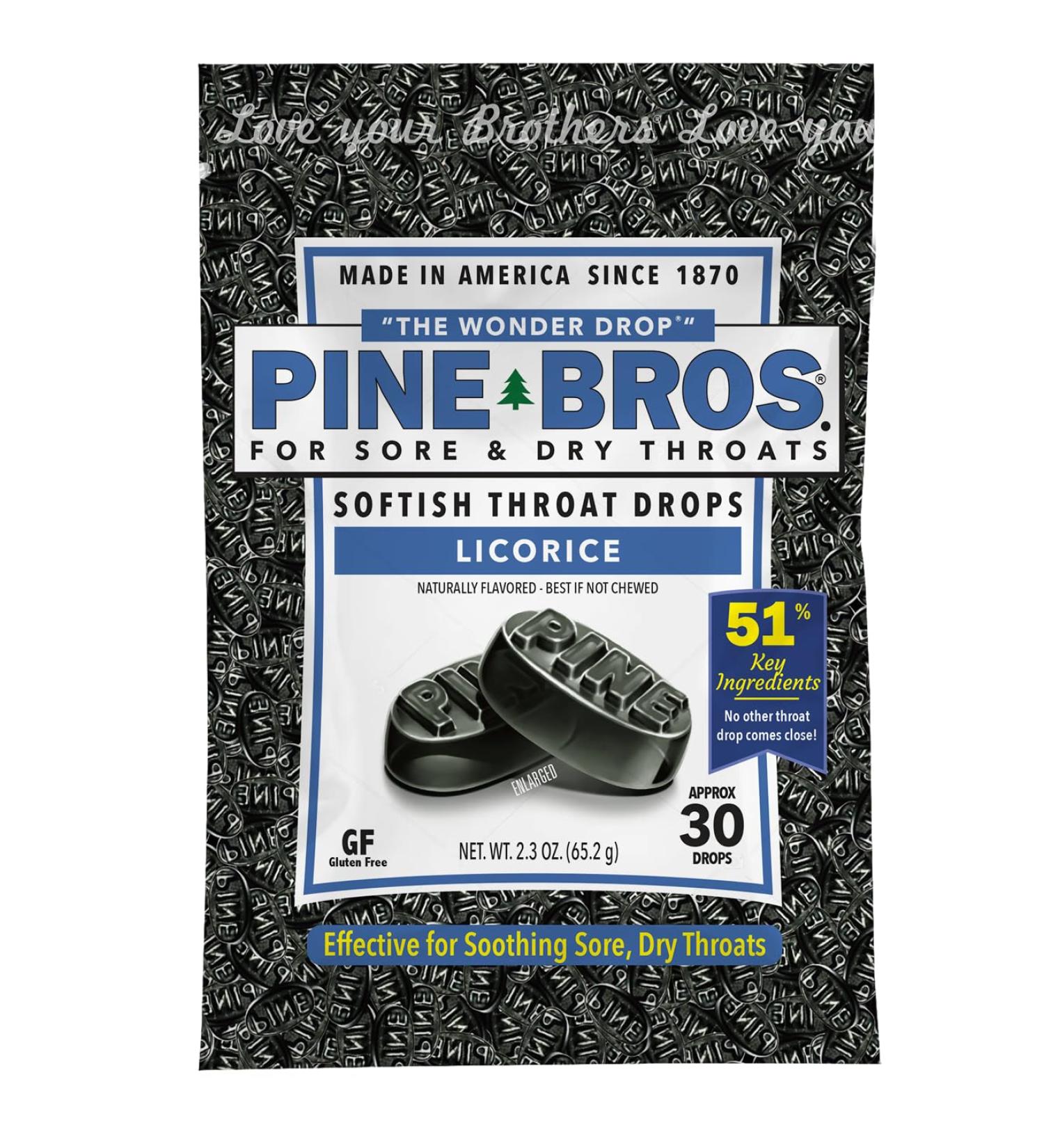 Pine Bros. Lozenges for Dry Throat Licorice Flavor Approx 30 Drops Pack of 24 - Buy Online on GoSupps.com