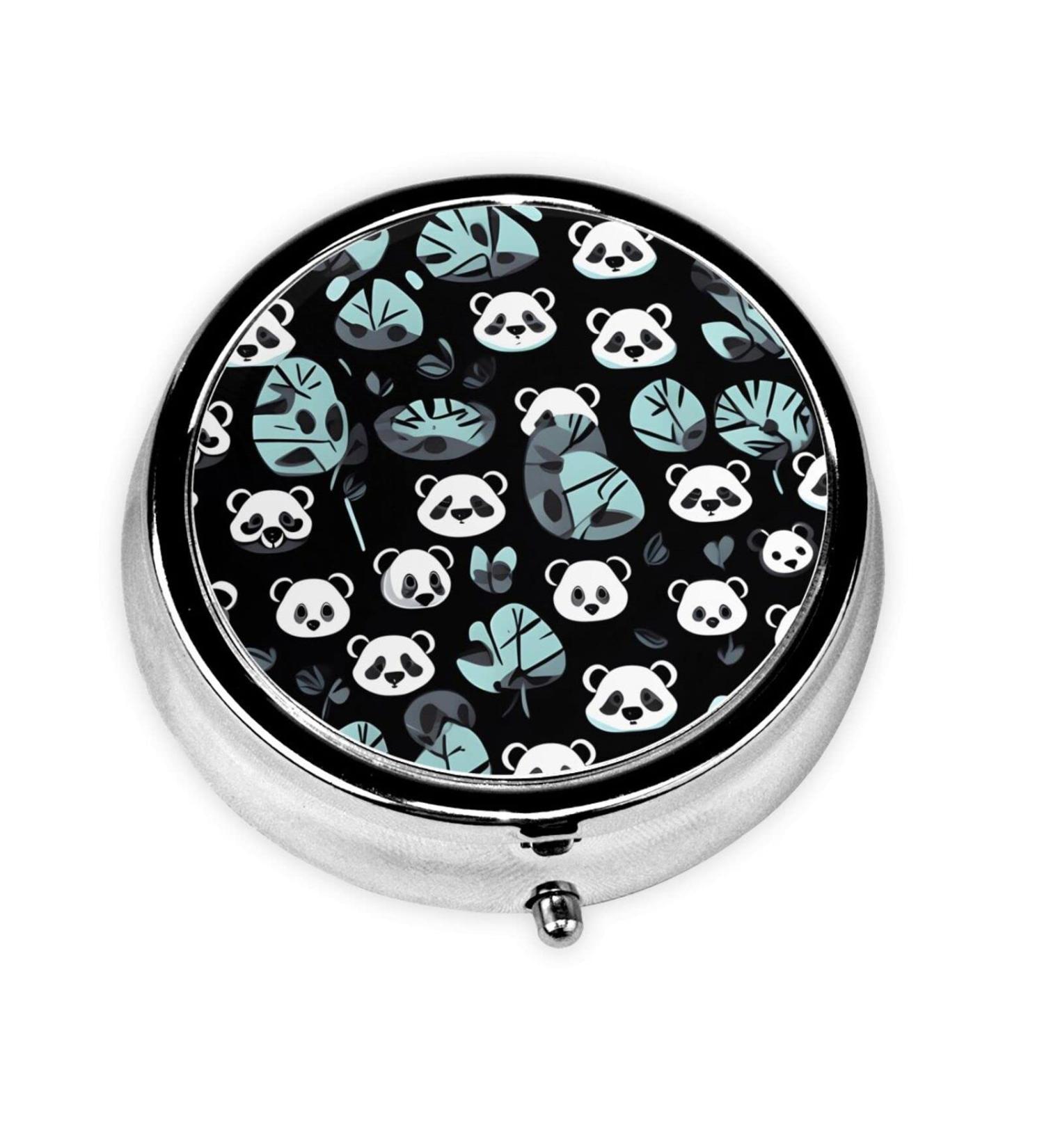 Black and White Panda Pill Box - 3 Compartment Travel Organizer for Purse & Pocket - Buy Online on GoSupps.com
