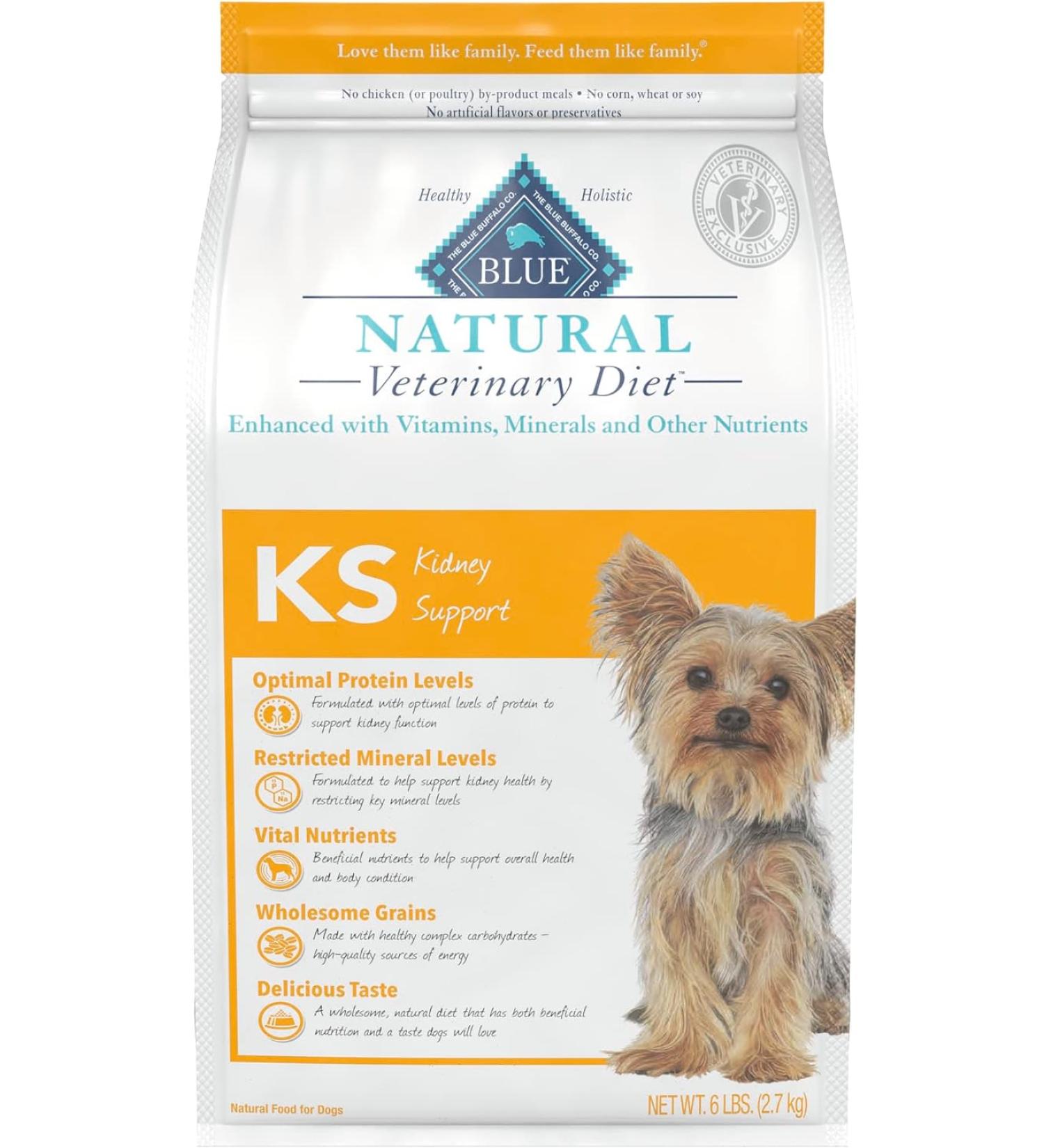 Blue Buffalo Natural Veterinary Diet KS Kidney Support Chicken Dry Dog Food 6 lb Bag - Buy Online on GoSupps.com