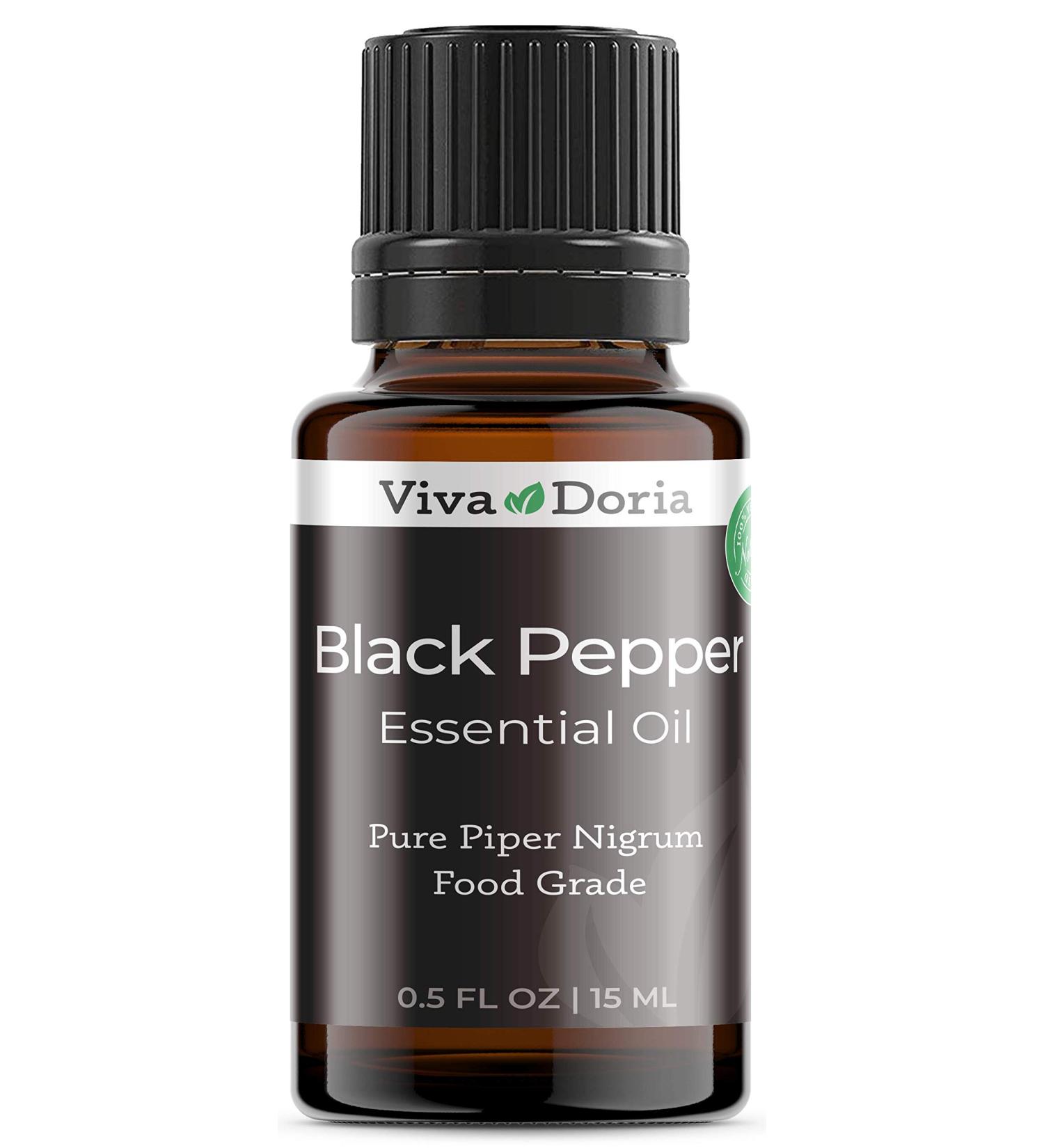 Viva Doria 100% Pure Black Pepper Essential Oil - Undiluted & Food Grade 15 mL | Natural Aromatherapy Oil for Wellness - Buy Online on GoSupps.com