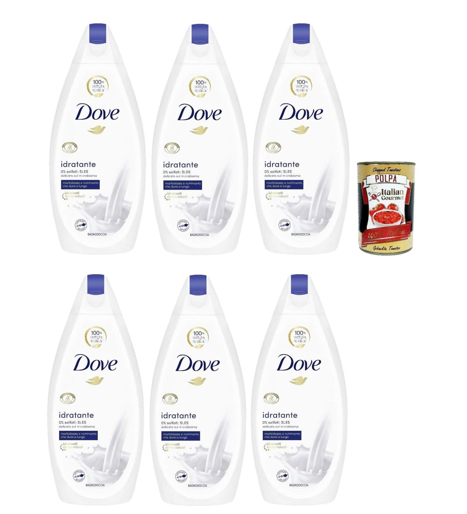  Italian Gourmet E.R. Dove Hydrating Shower Gel Foaming Bath 450ml + Pulpa Italian Gourmet 400g Pack of 6 - Buy Online on GoSupps.com