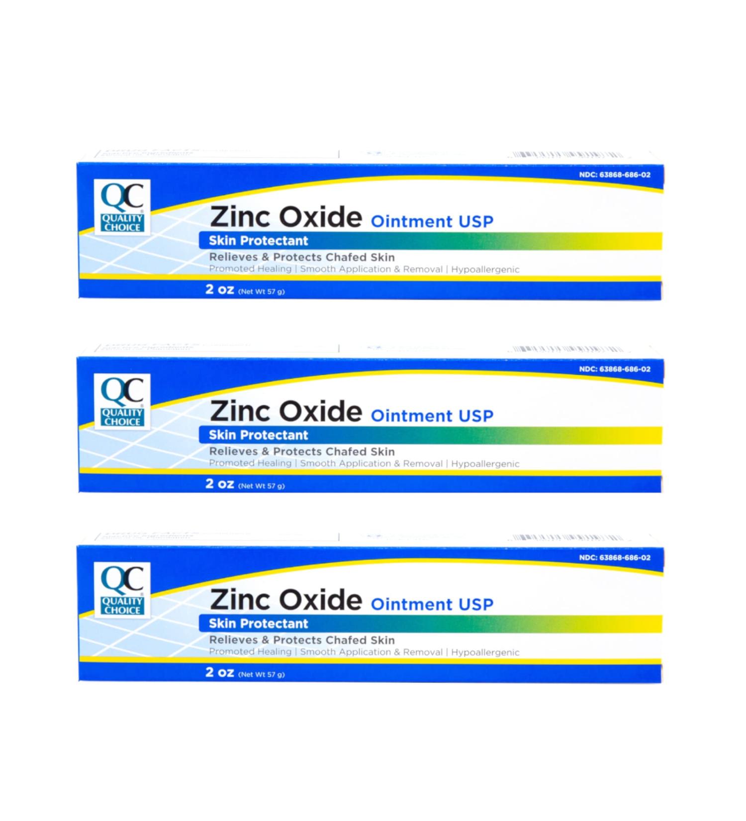 Quality Choice Zinc Oxide Ointment Skin Protectant 2oz - Pack of 3 - Buy Online on GoSupps.com