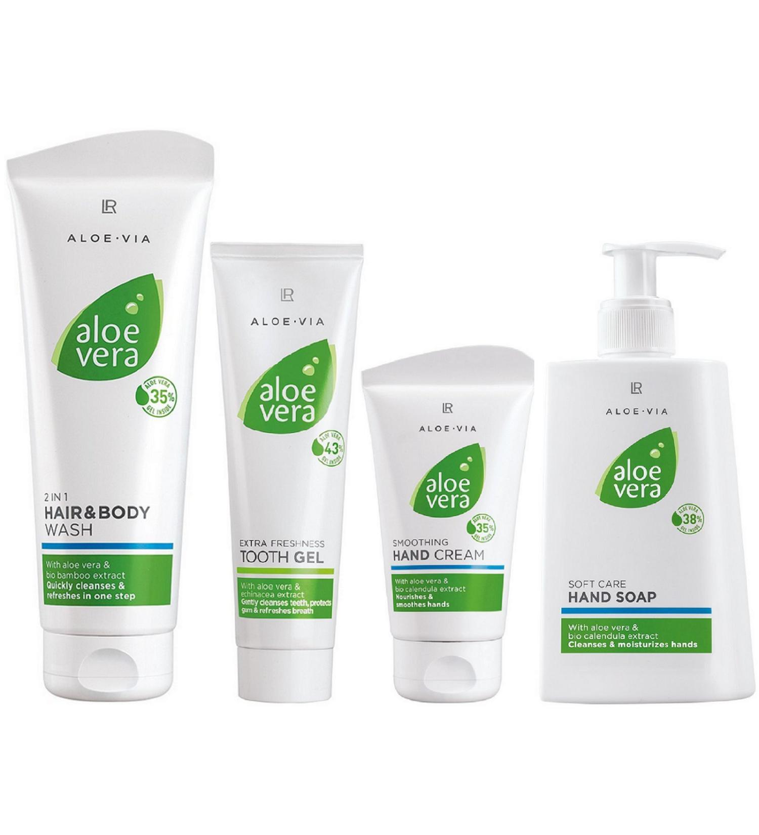 LR ALOE VIA Aloe Vera 4 Piece Moisturizing and Cleansing Body Kit