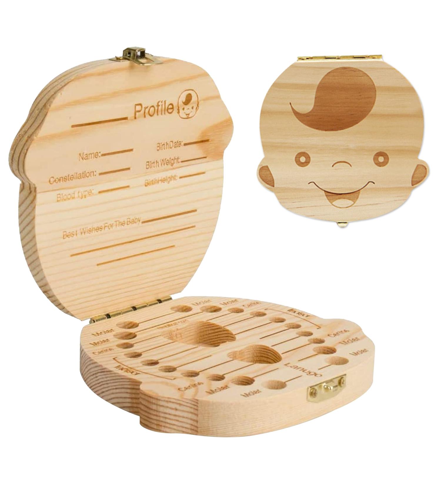 Fitn beau Baby Tooth Box - Wooden Children's Memory Storage Box - Buy Online on GoSupps.com