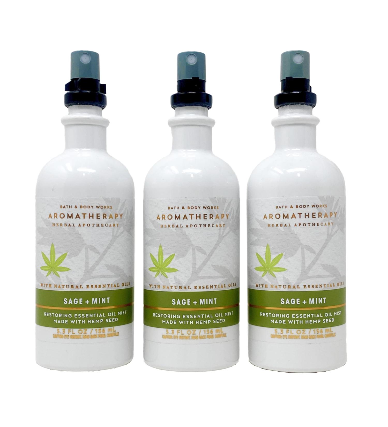 Bath & Body Works Aromatherapy Sage Essential Oil Pillow Mist - 3 Pack White