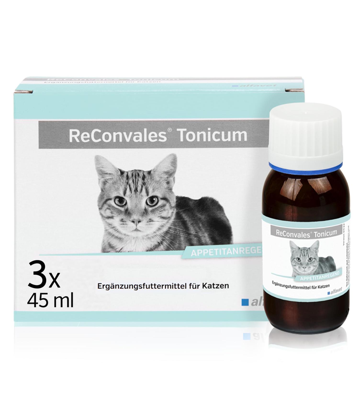 alfavet ReConvales Tonicum Cat Dietary Food Supplement Stimulating the Appetite for Convalescence and in Cases of Underweight 3 x 45 ML - Buy Online on GoSupps.com