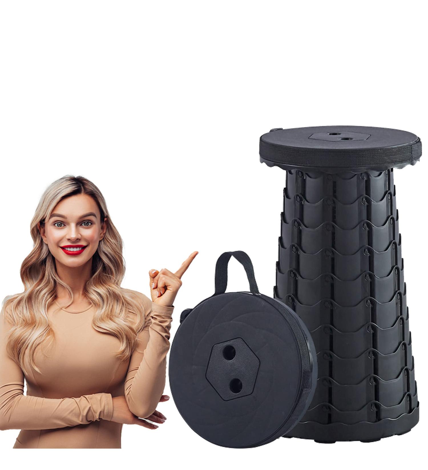 VSSOLO Upgraded Portable Folding Stool  Camping Retractable Seat for Adults Outdoor  Travel  Barbecue  Fishing  Waiting in Line Lightweight Chair 2023 Second Generation Black - Buy Online on GoSupps.com