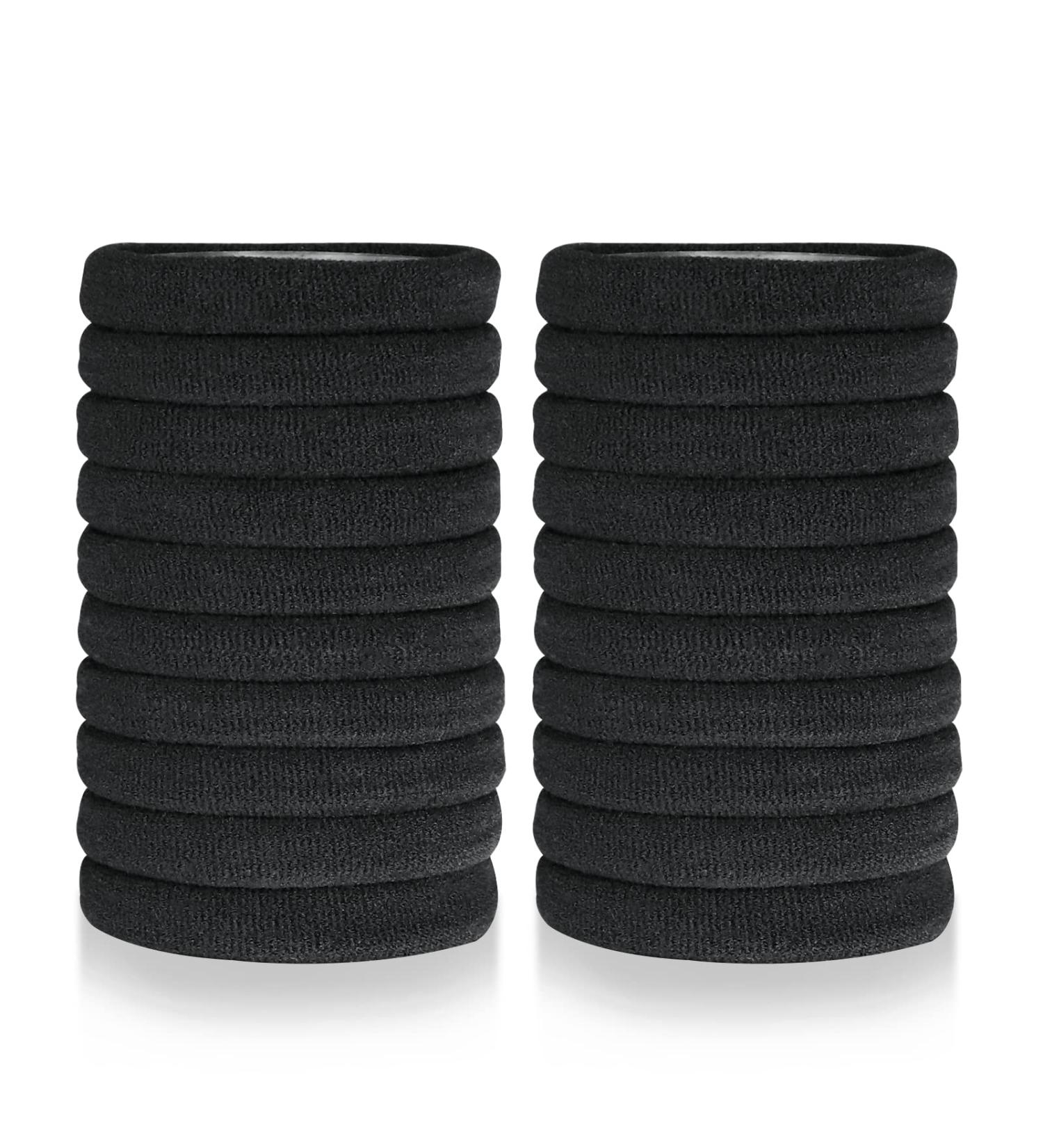 Buy Sularpek 20-Pack Black Hair Ties - 8mm Strong Stretch Cotton Rubber Bands for Girls & Women Perfect Ponytail Holders - Buy Online on GoSupps.com
