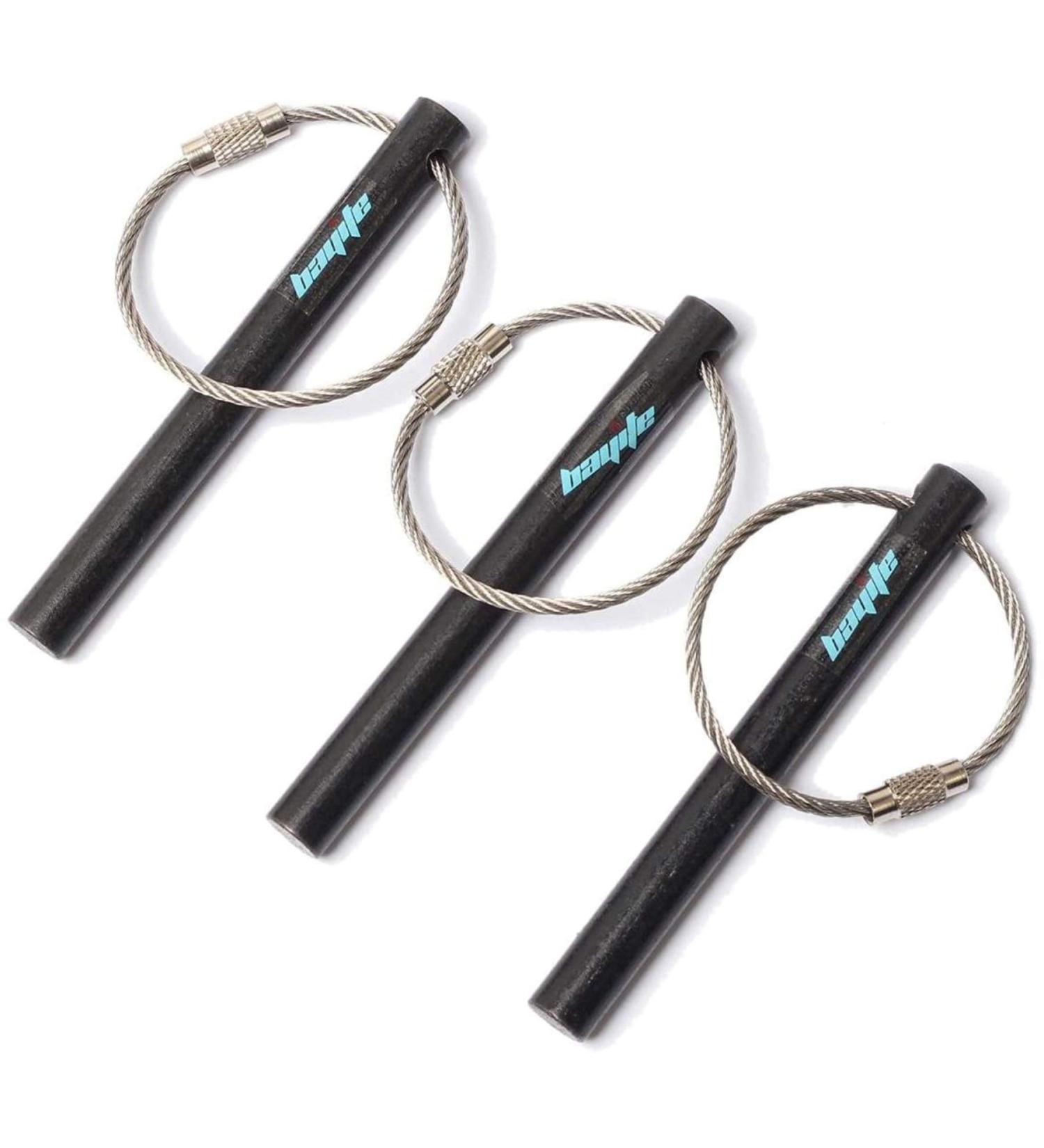 bayite Survival Ferro Rod Flint Fire Starter 3.14 Inch Pack of 3 with Keychain Ring - Buy Online on GoSupps.com