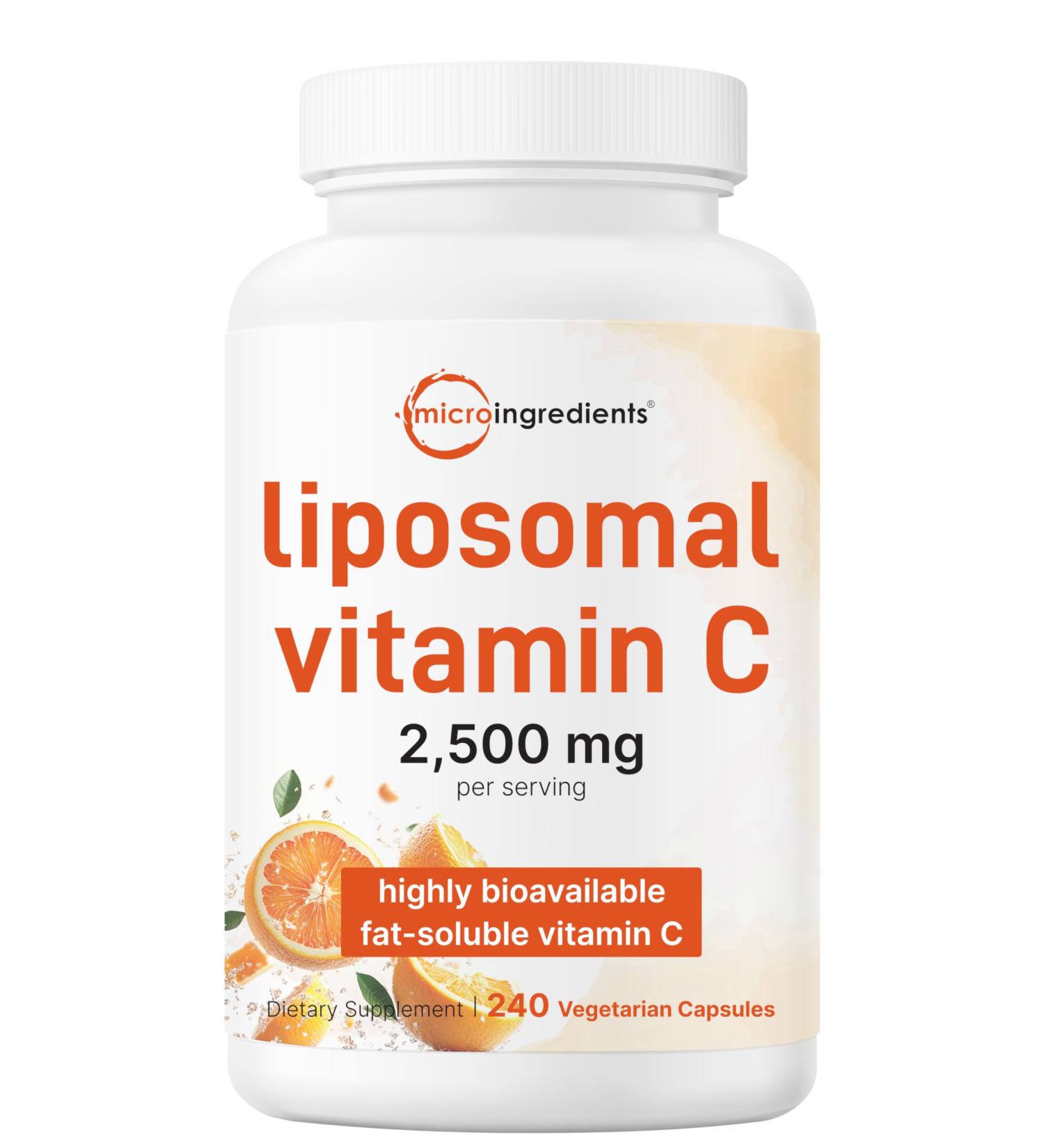 Liposomal Vitamin C 2 500mg 240 Veggie Capsules | Highly Bioavailable Fat Soluble Form | Immune Support & Antioxidant Supplement | Liposomal Delivery for Superior Absorption | Non-GMO Gluten Free - Buy Online on GoSupps.com